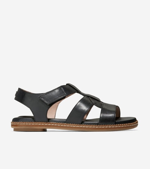 Cole Haan Cloudfeel Fisherman Black Jericho Leather Open Toe