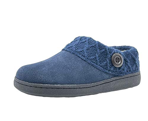 Pantuflas Clarks Mujer Cuero Gamuza Confort Cuello Tejido - Peluche Imitado - Imagen 2 de 6