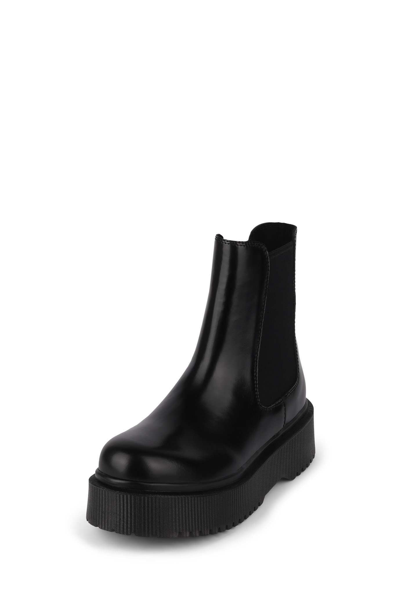 leather platform chelsea boots