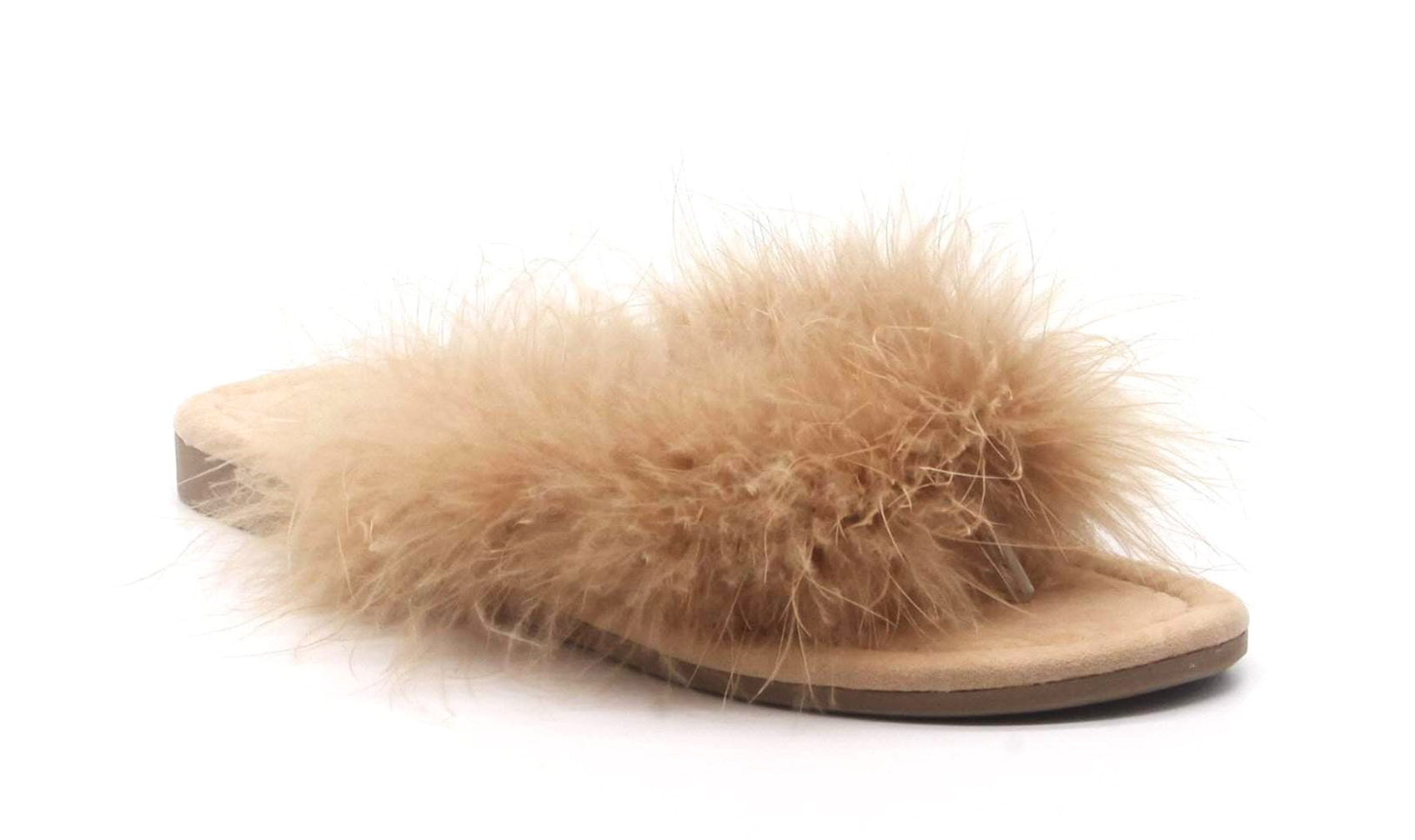 furry flip flop sandals