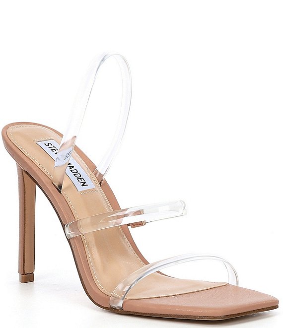 Steve Madden Gracey Clear Vinyl Square Toe Dress Sandals | eBay