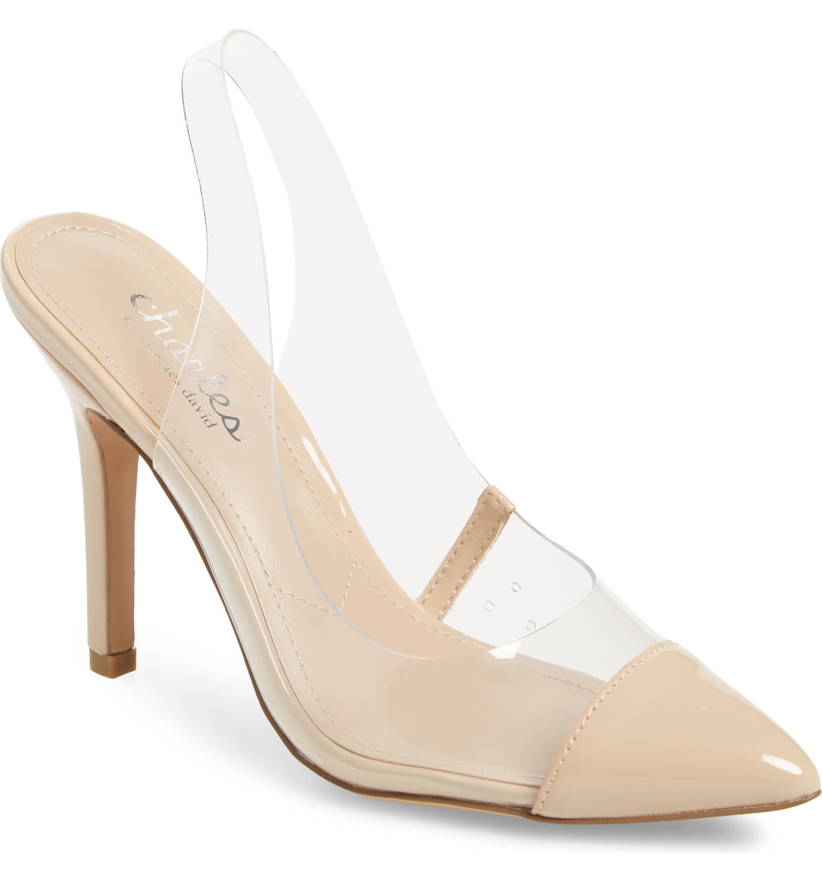 clear slingback heels