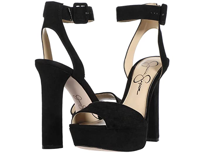 Jessica Simpson Women's Maicie Ankle Wrapped Block Heel Platform Sandals BLACK | eBay