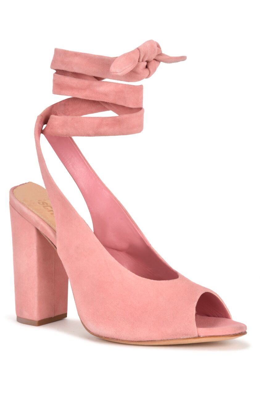 rose pink heeled sandals