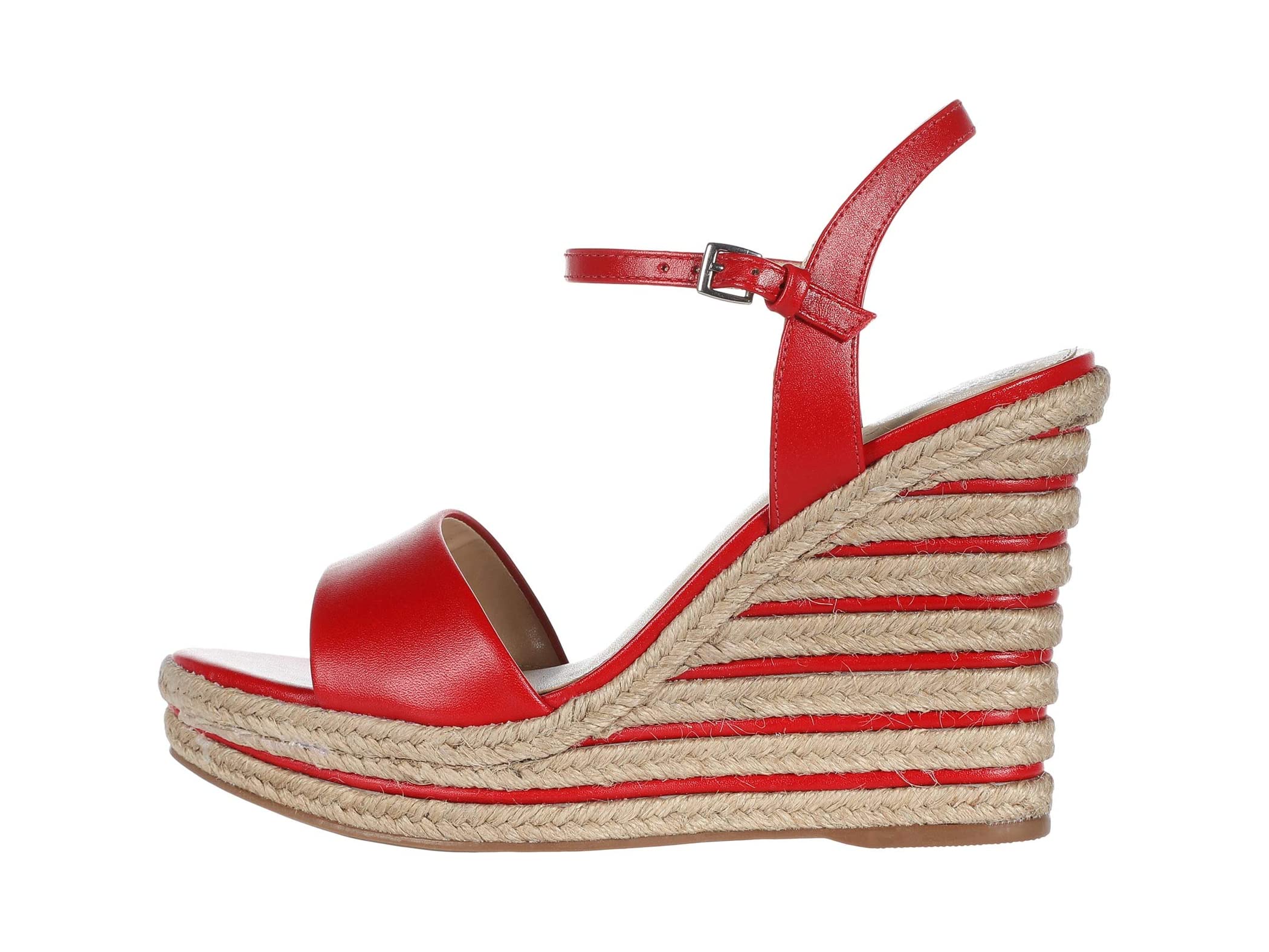 Vince Camuto Women's Marybell Leather Platform Wedge Espadrille Sandals Red | eBay