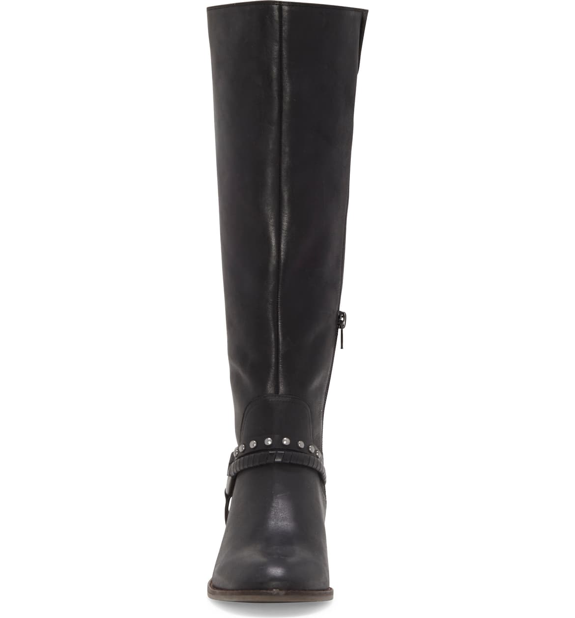 Lucky Brand KARESI Equestrian Boot Black Soft Leather Knee High Riding ...