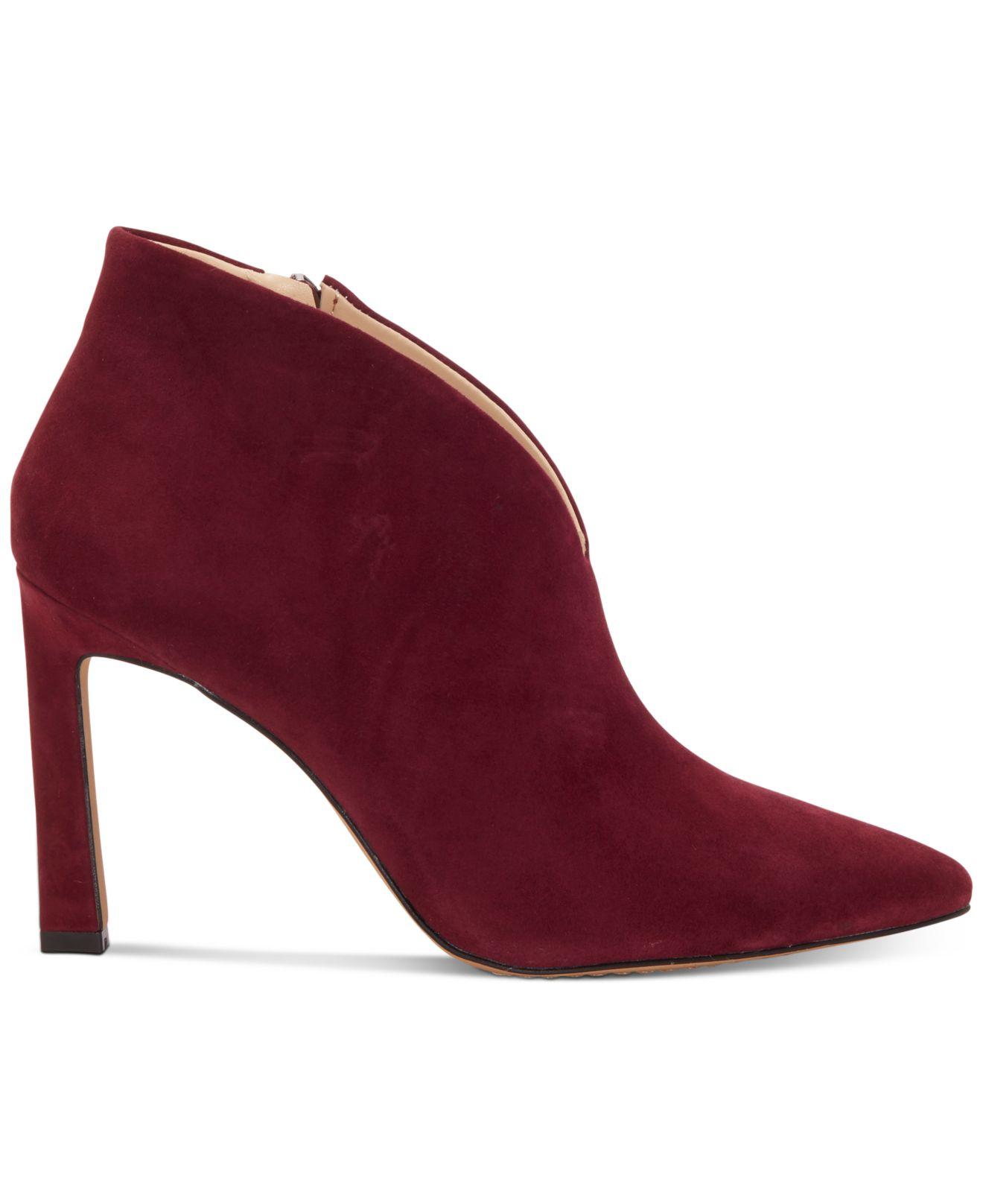 VINCE CAMUTO Sestrind Pointed toe Suede High-Heel Booties RIBBON RED | eBay