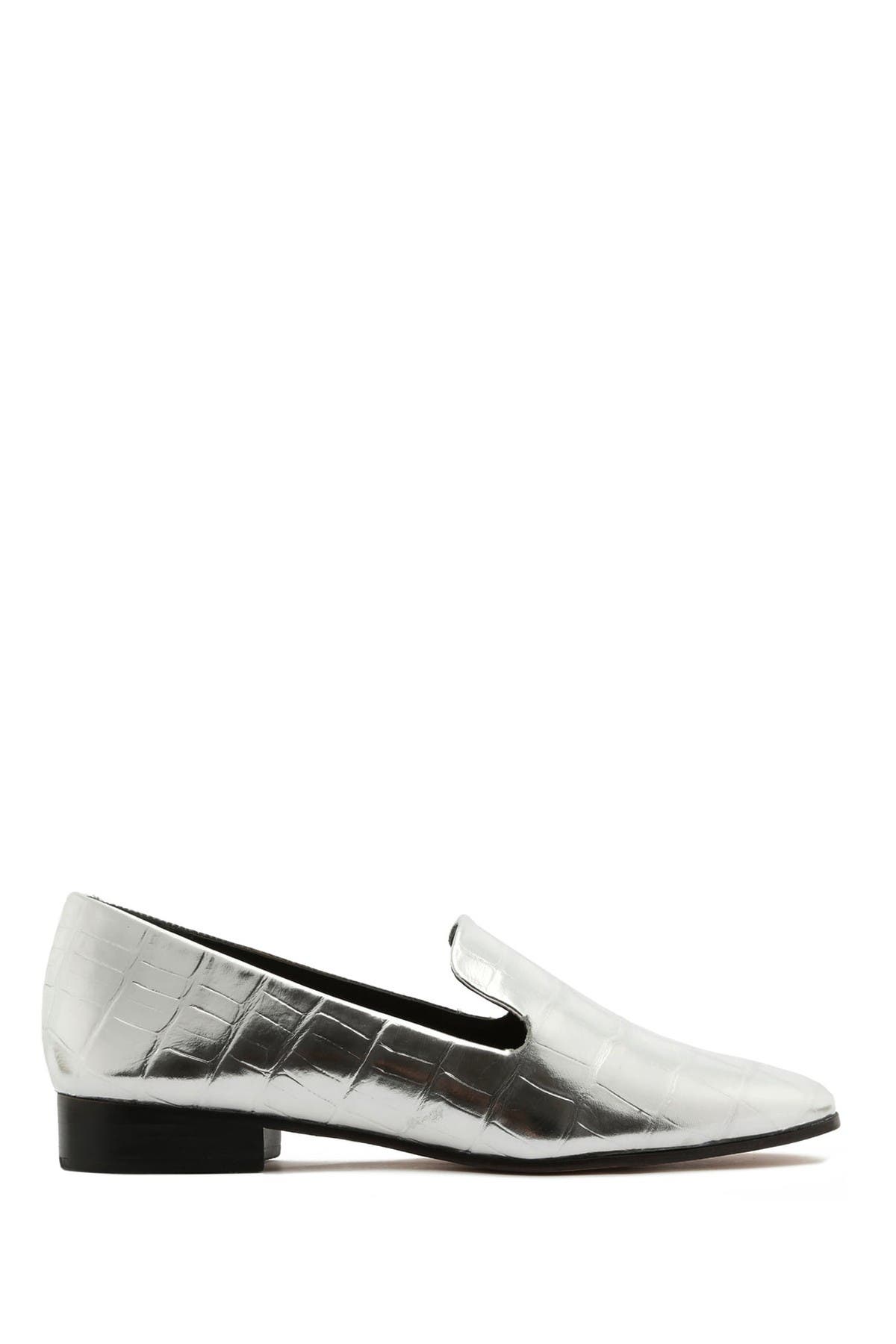 schutz crocodile embossed loafer