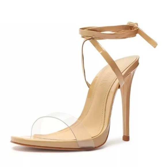 Schutz Courtney transparente Sandalen hellnude zum Binden offene Zehenpartie Stilettoabsatz - Bild 1 von 4