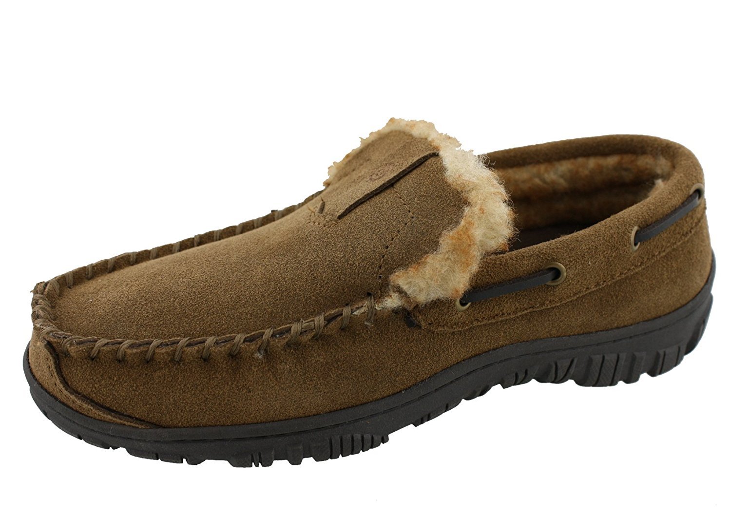Clarks Men's Warren Slip On Loafer Brown Suede Fur Lined Casual Shoes ...