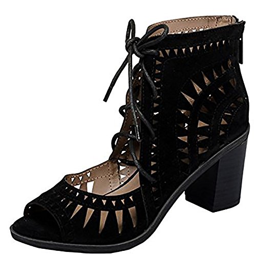 Breckelles Gabby Lasercut gestapelte klobige Absatz-Sandale mit Peep-Zehenpartie - Bild 4 von 7