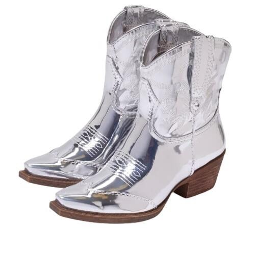Circus by Sam Edelman Josephina weiche silberspitz zulaufende Westernstiefel - Bild 1 von 6