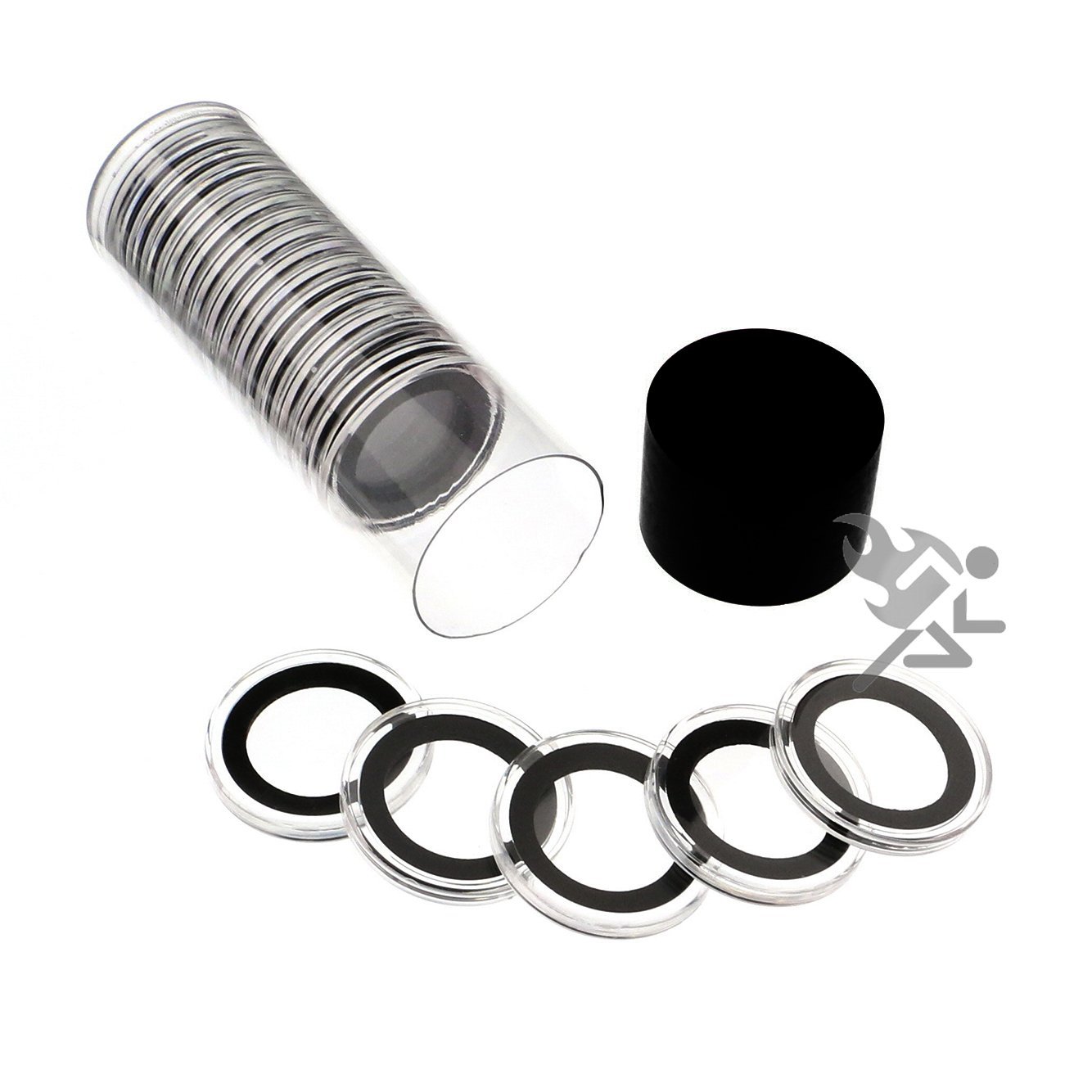 10 Pack Black Lid Capsule Tube for all /"A/" Direct Fit Air-Tite Coin Holders