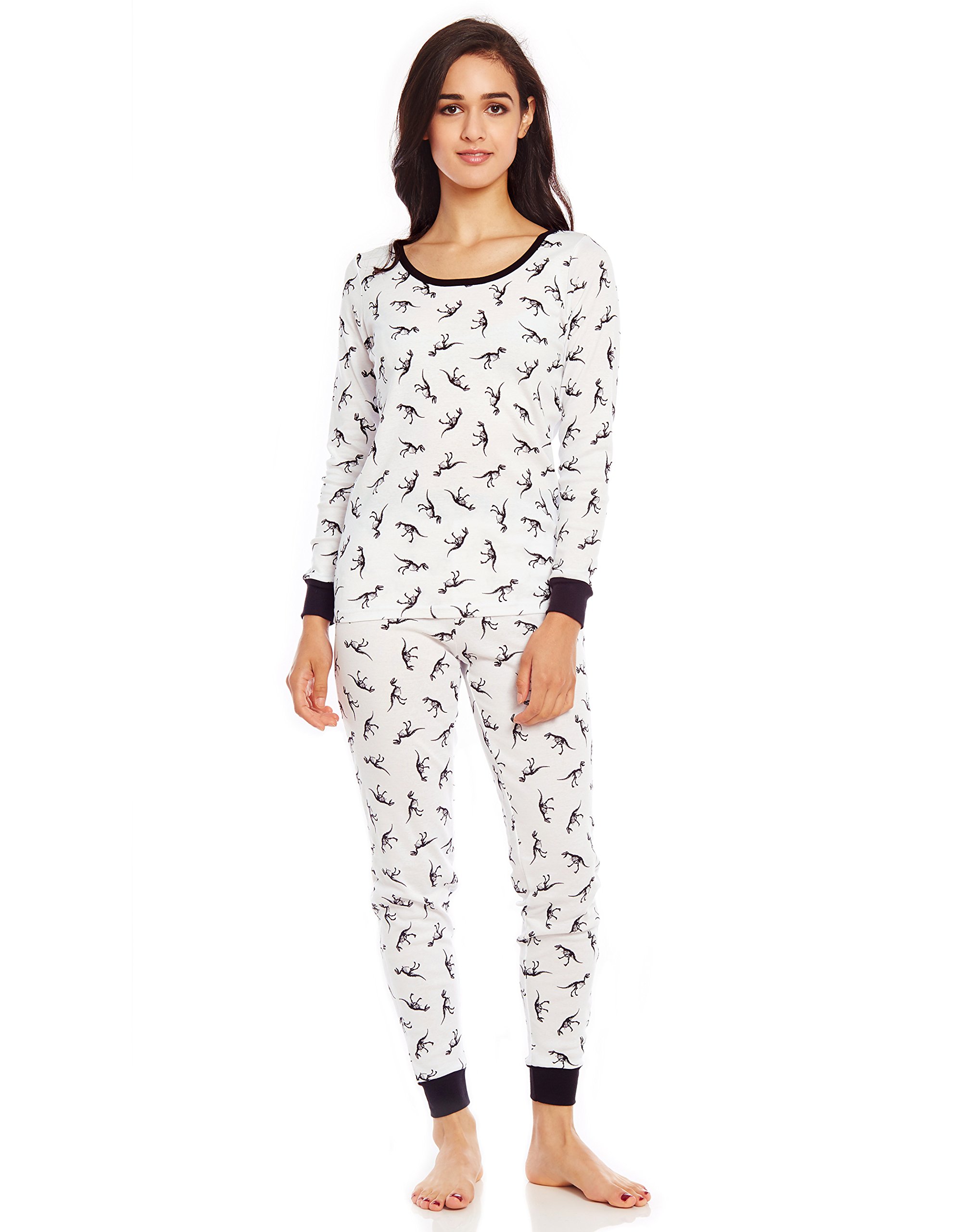 Leveret Women's Pajamas Fitted Printed Owl 2 Piece Pjs Set 100% Cotton ...