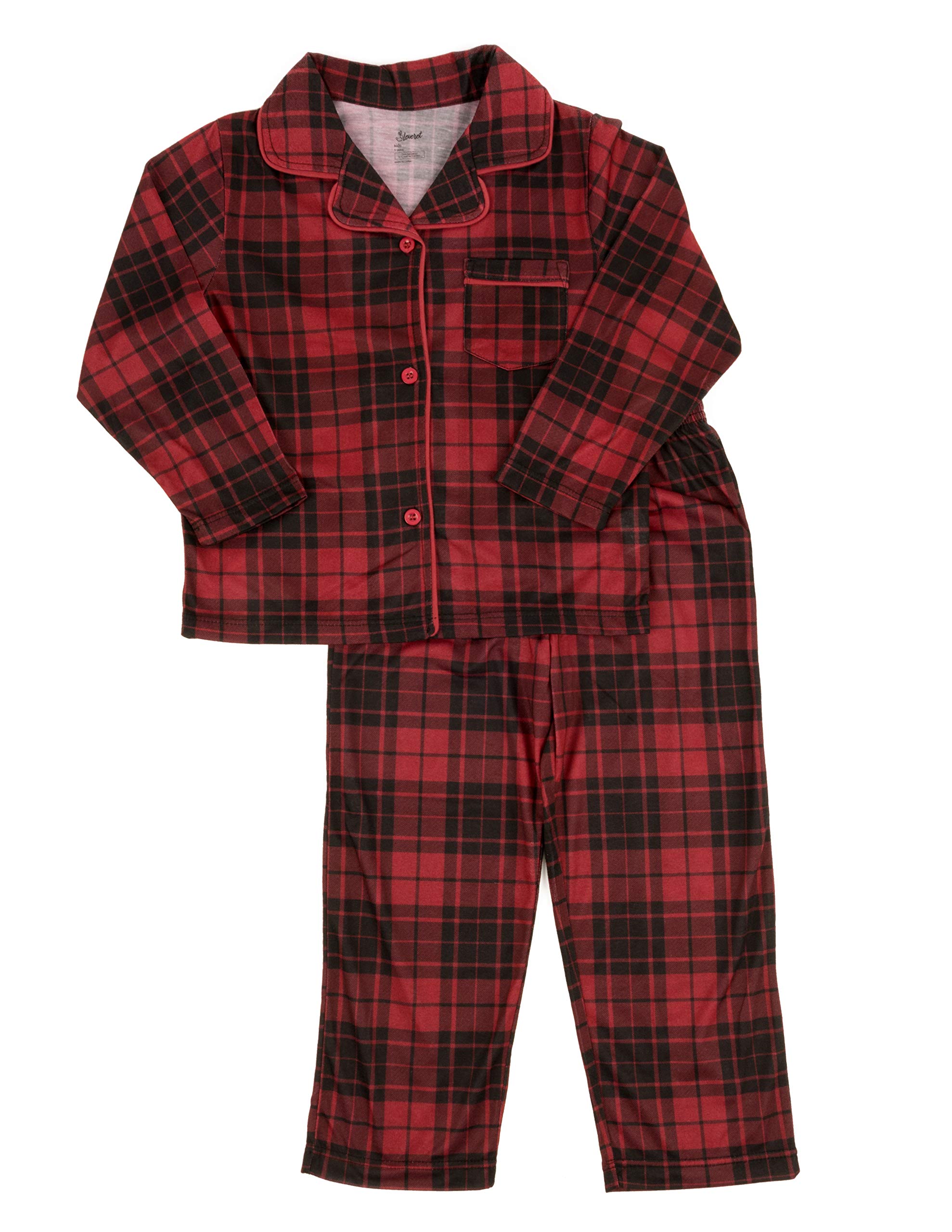 leveret-kids-button-down-pajamas-boys-girls-2-piece-christmas-pajama