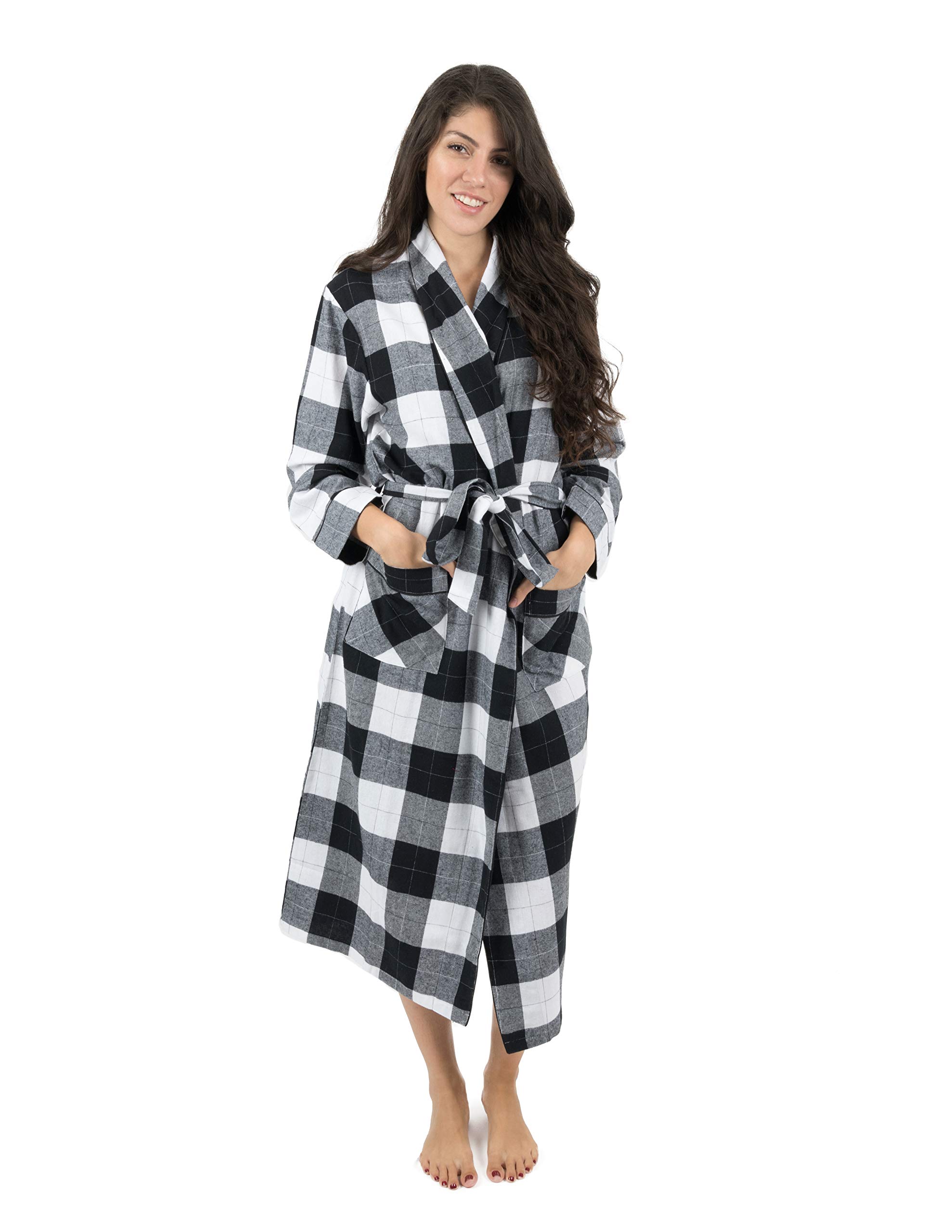 womens zip front flannel robe