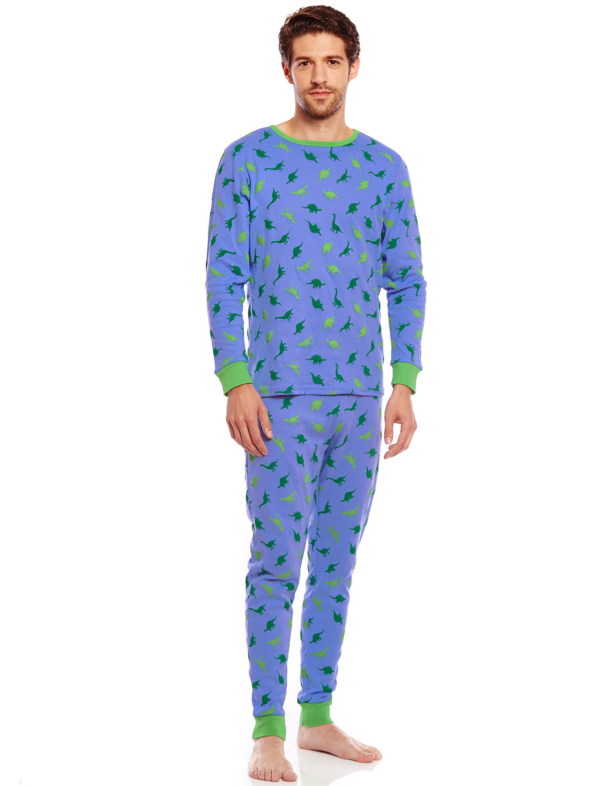 Leveret Men's Pajamas Fitted 2 Piece Pj's Set 100% Cotton Sleep Pants ...