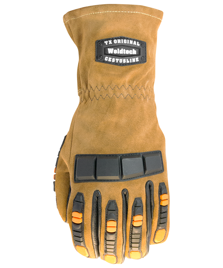 Cestus Armored Gloves - WeldTech TX #7027 welding leather