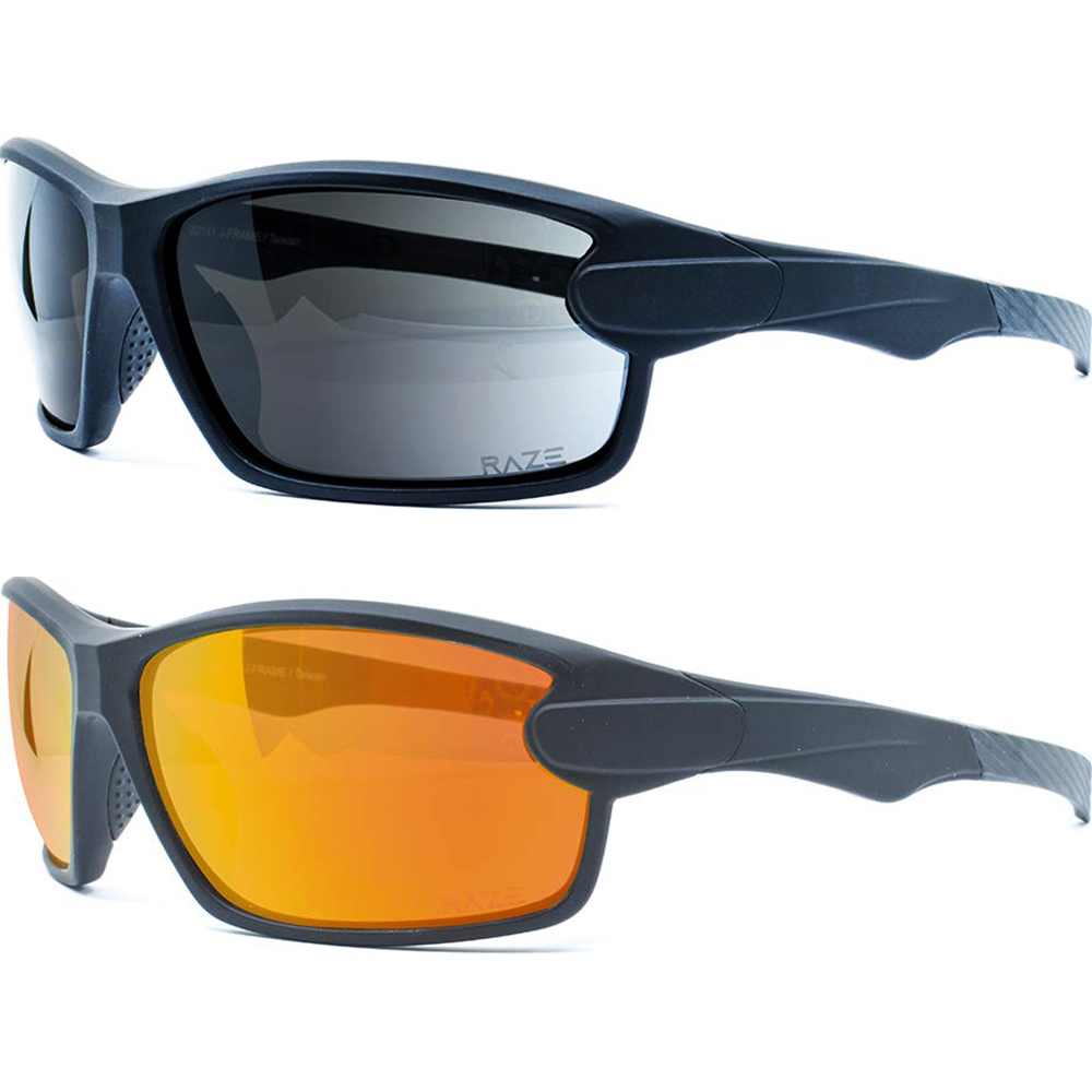 2 Raze J Frame Polarized Sunglasses Black Frames Smoke Hd Orange Z Mirror Lenses Ebay