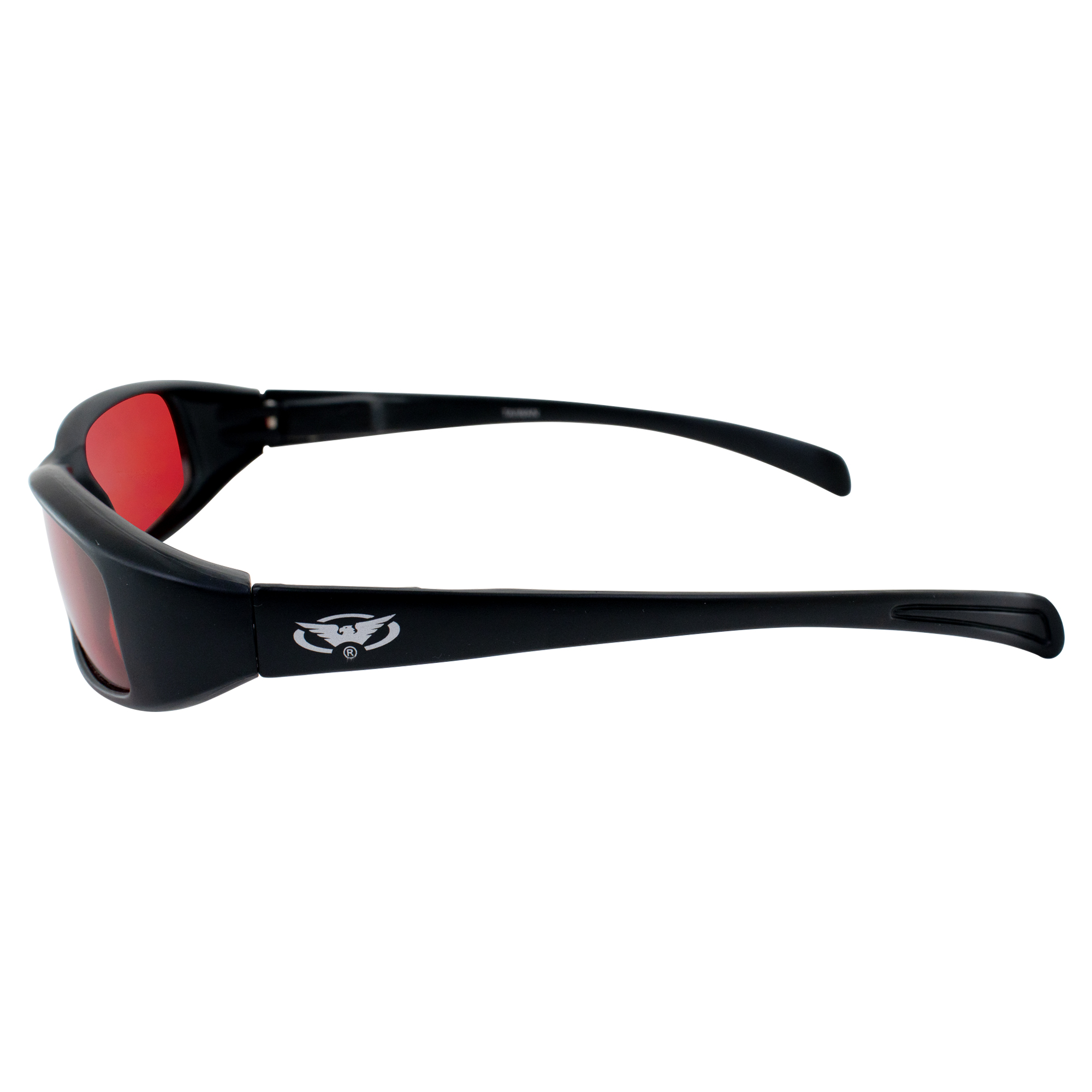 NEW MF BAD ATTITUDE MOTORCYCLE SUNGLASSES BLACK FRAMES RED LENS - Picture 4 of 9