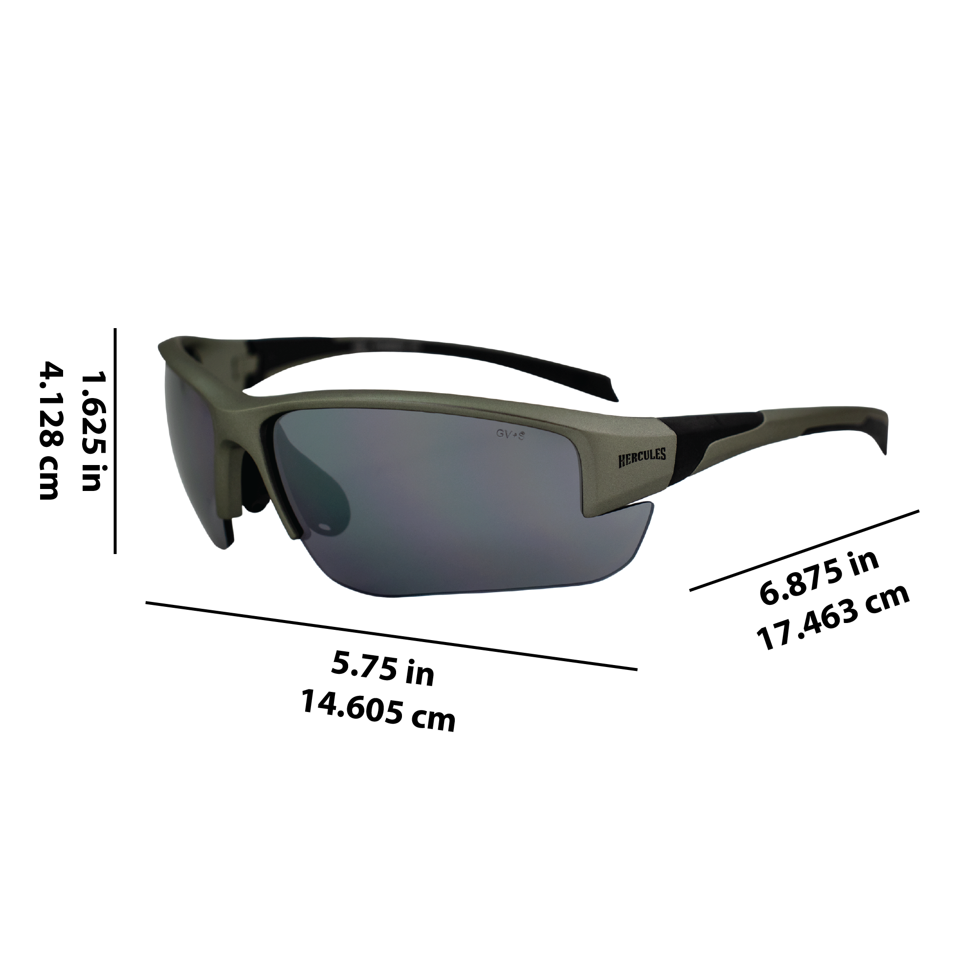 Global Vision Hercules 7 Sport Golf Sonnenbrille graues Gestell mit Blitzspiegel - Bild 7 von 9