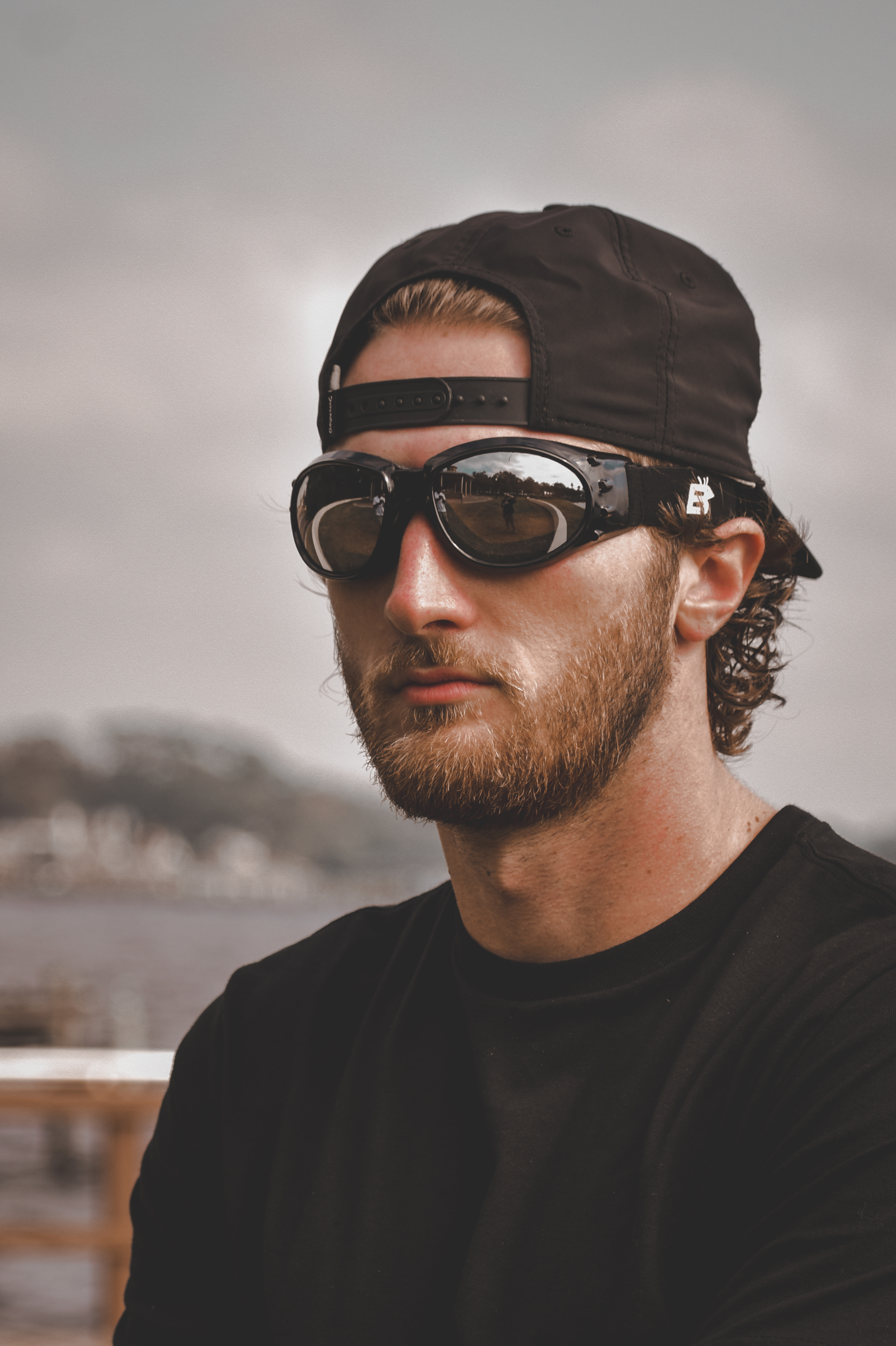 Birdz Eagle gepolsterte Motorrad Airsoft Brille schwarz Antibeschlag klare verspiegelte Gläser - Bild 3 von 9