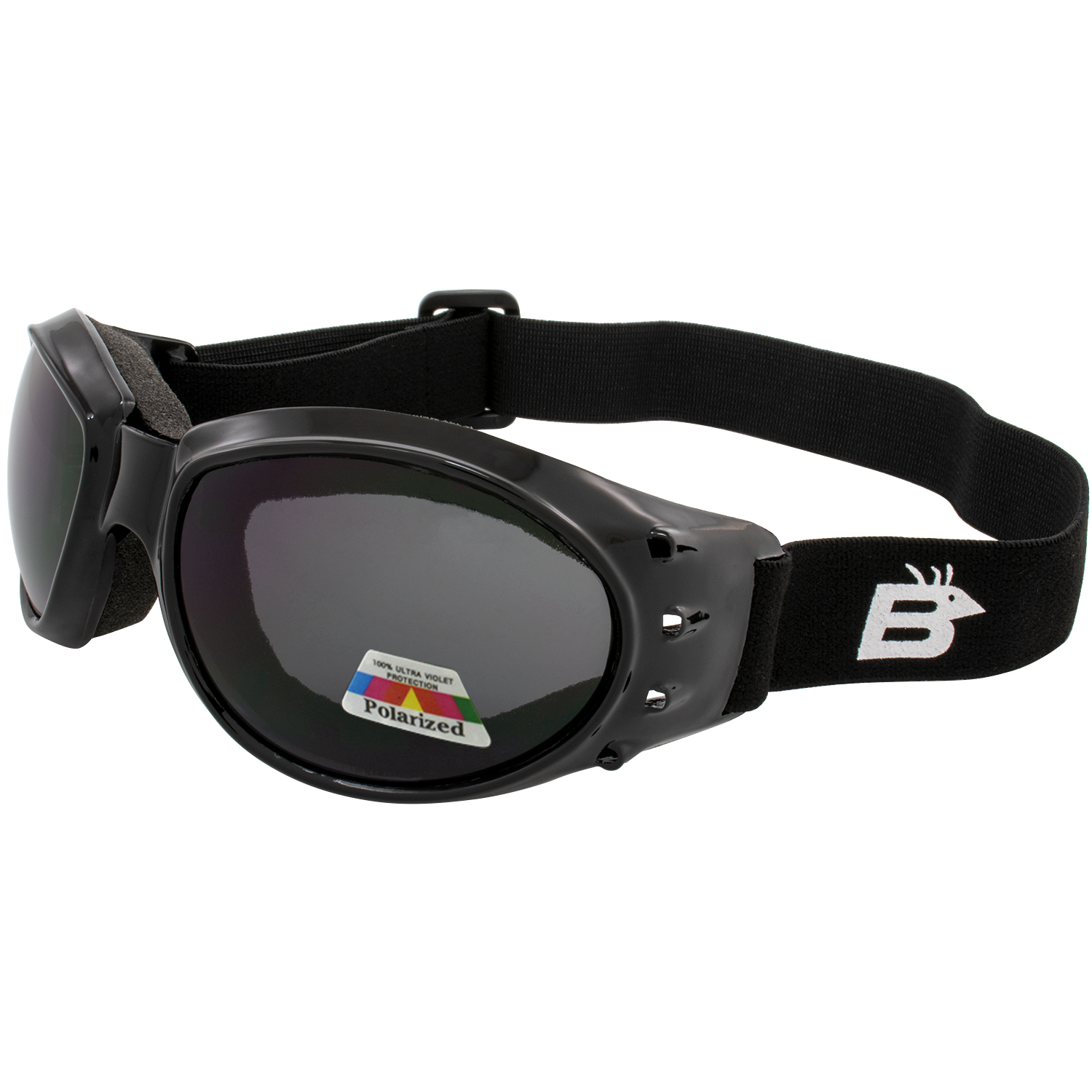 EAGLE ANTIBESCHLAG POLARISIERTE SMOKE GLÄSER SCHWARZES GESTELL MOTORRADBRILLE VON BIRDZ - Bild 5 von 9