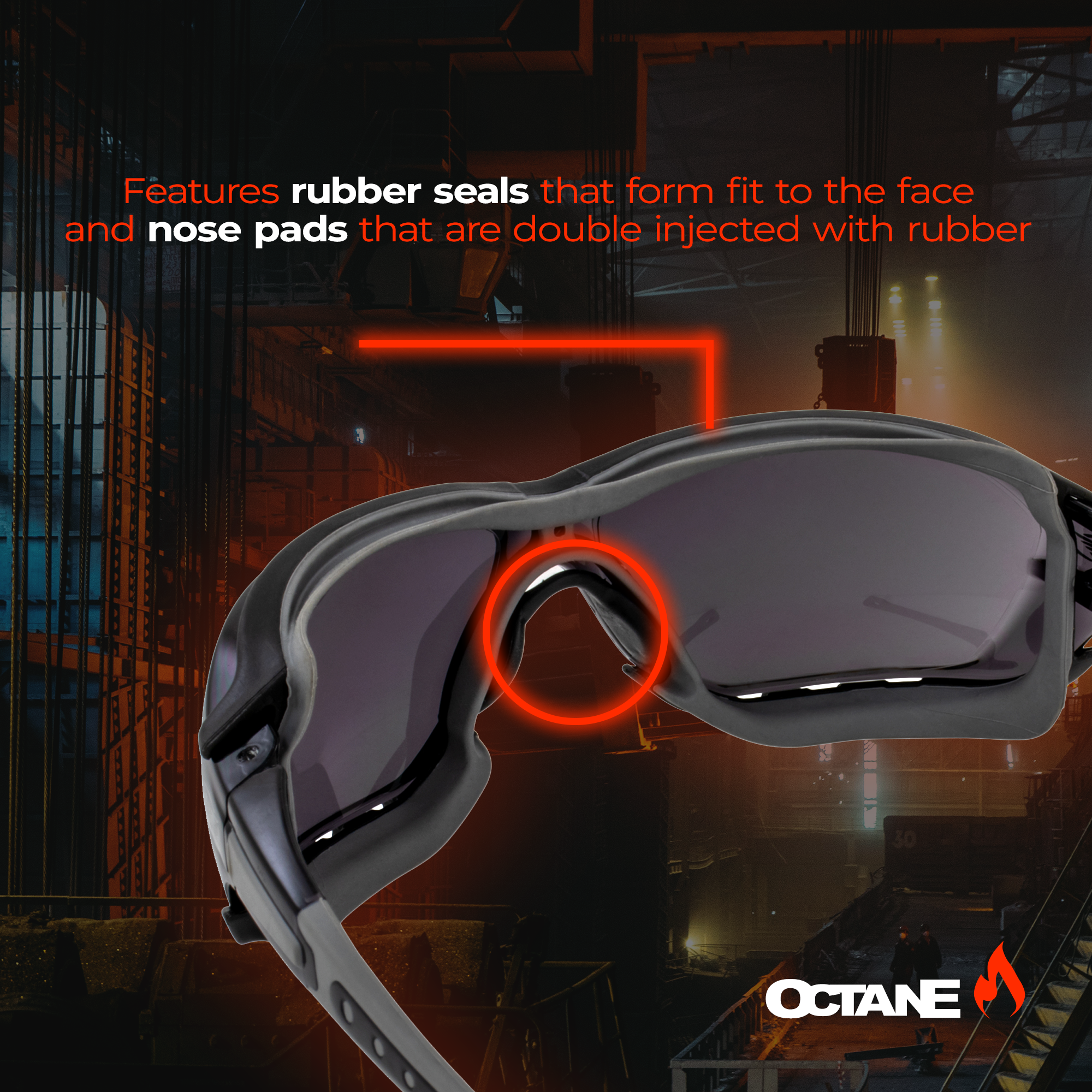Gafas de sol deportivas acolchadas antiniebla para motocicleta Global Vision gris octanaje lentes de humo - Imagen 3 de 9