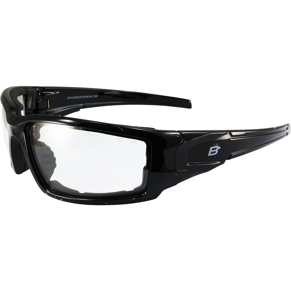 2 Pairs of Birdz Eyewear Parrot Black Padded Motorcycle Goggles Clear /& Smoke Lenses