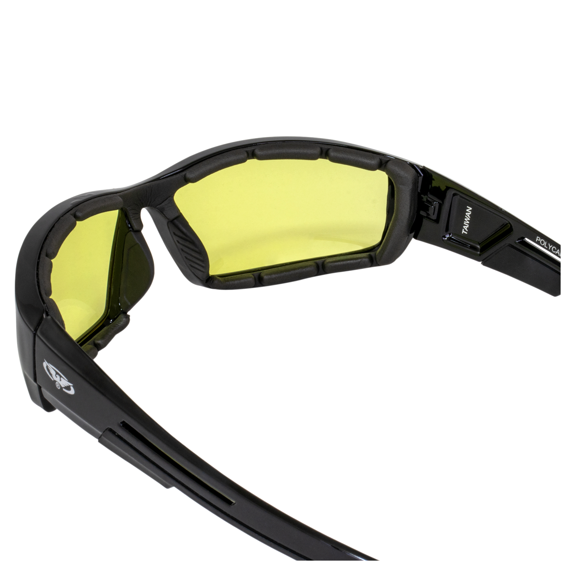 Sly gepolsterte Motorradbrille gelbe bruchsichere Gläser von Global Vision - Bild 7 von 9