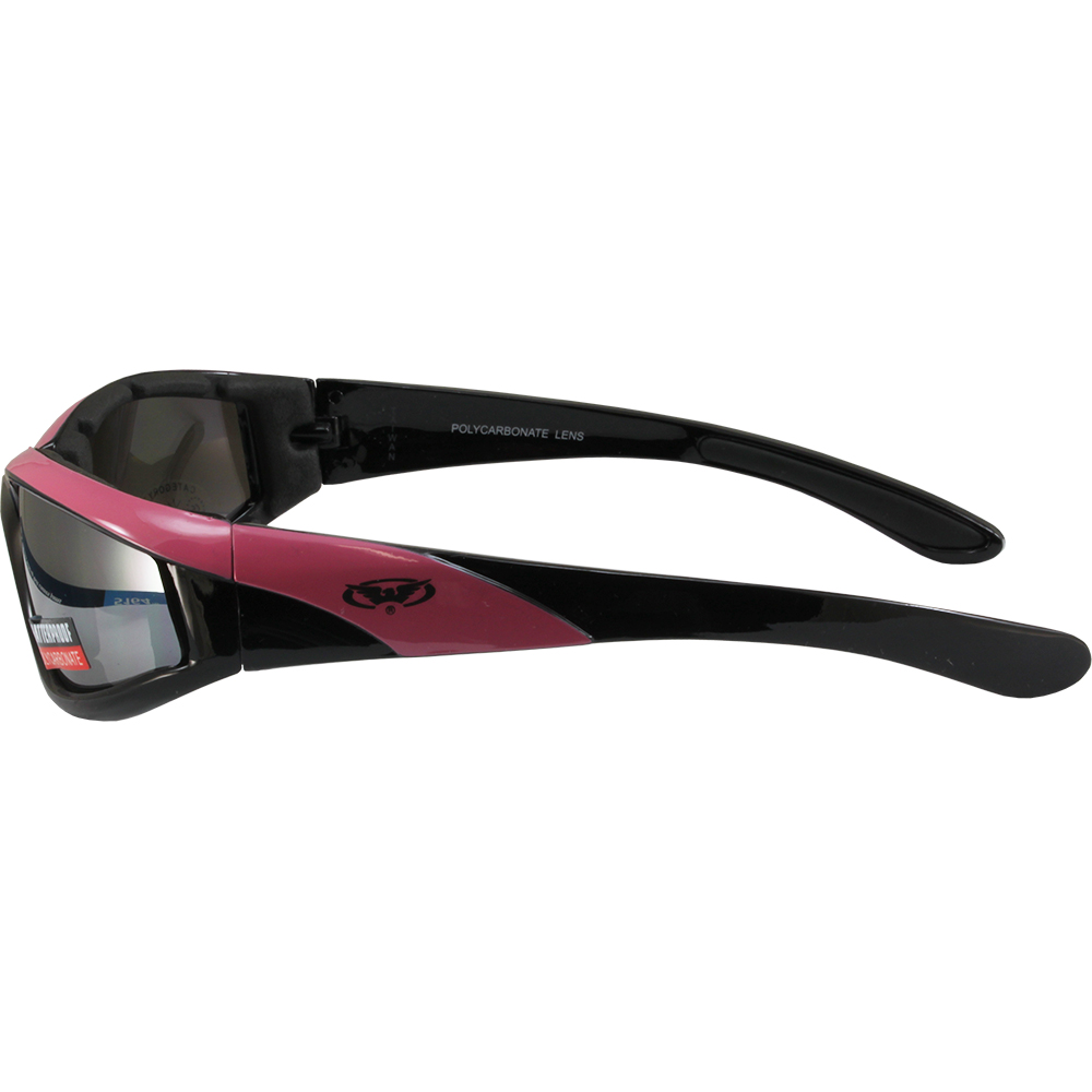 Women's Sunglasses Pink Biker Glasses Global Vision Brand Smoke Lenses FB-3lp 