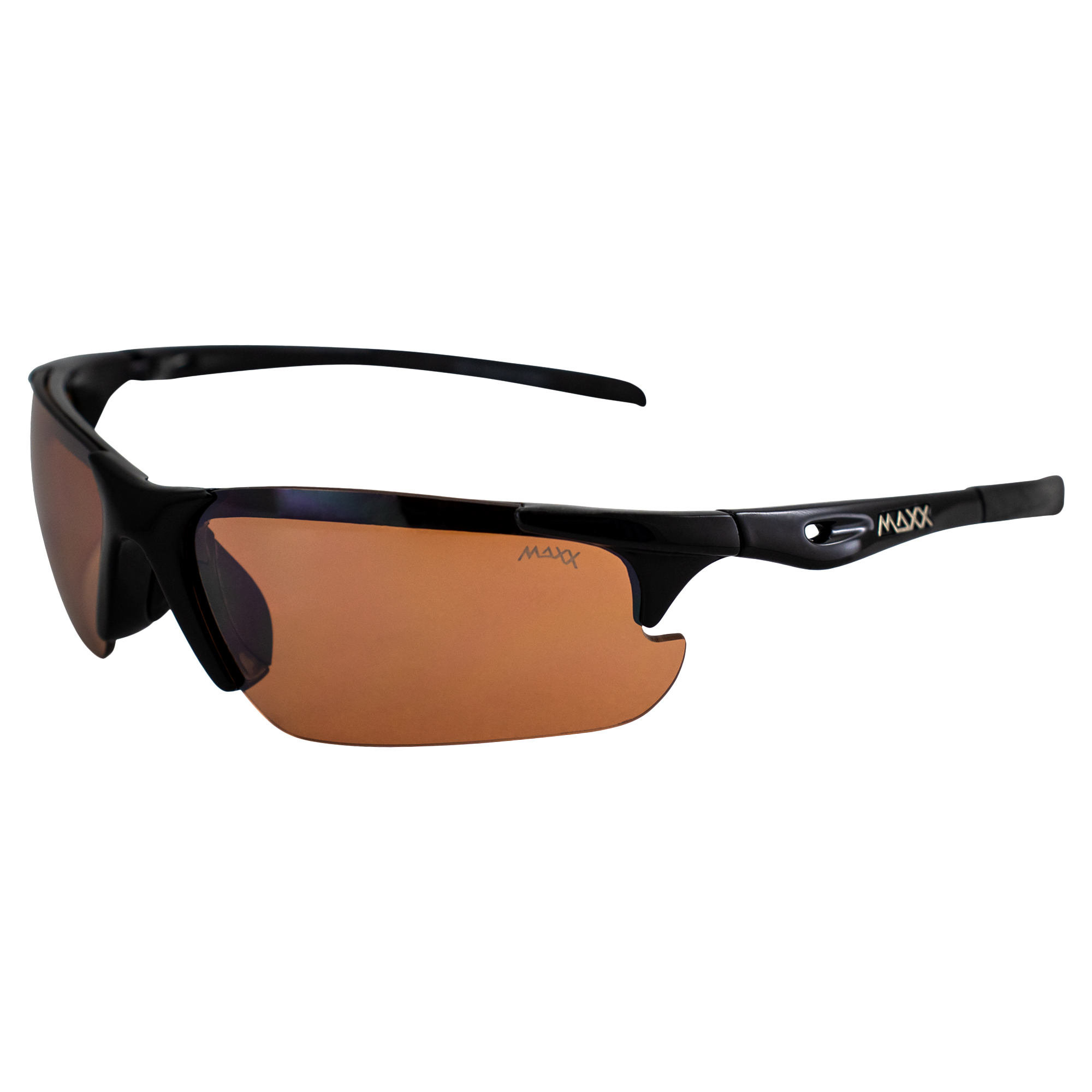 Maxx Storm Sports Motorcycle Sunglasses TR90 Black Frame w/ HD