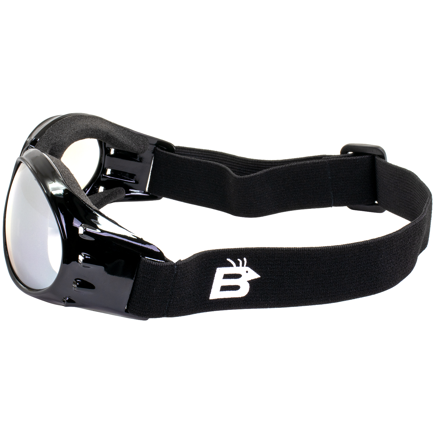Birdz Eagle gepolsterte Motorrad Airsoft Brille schwarz Antibeschlag klare verspiegelte Gläser - Bild 4 von 9