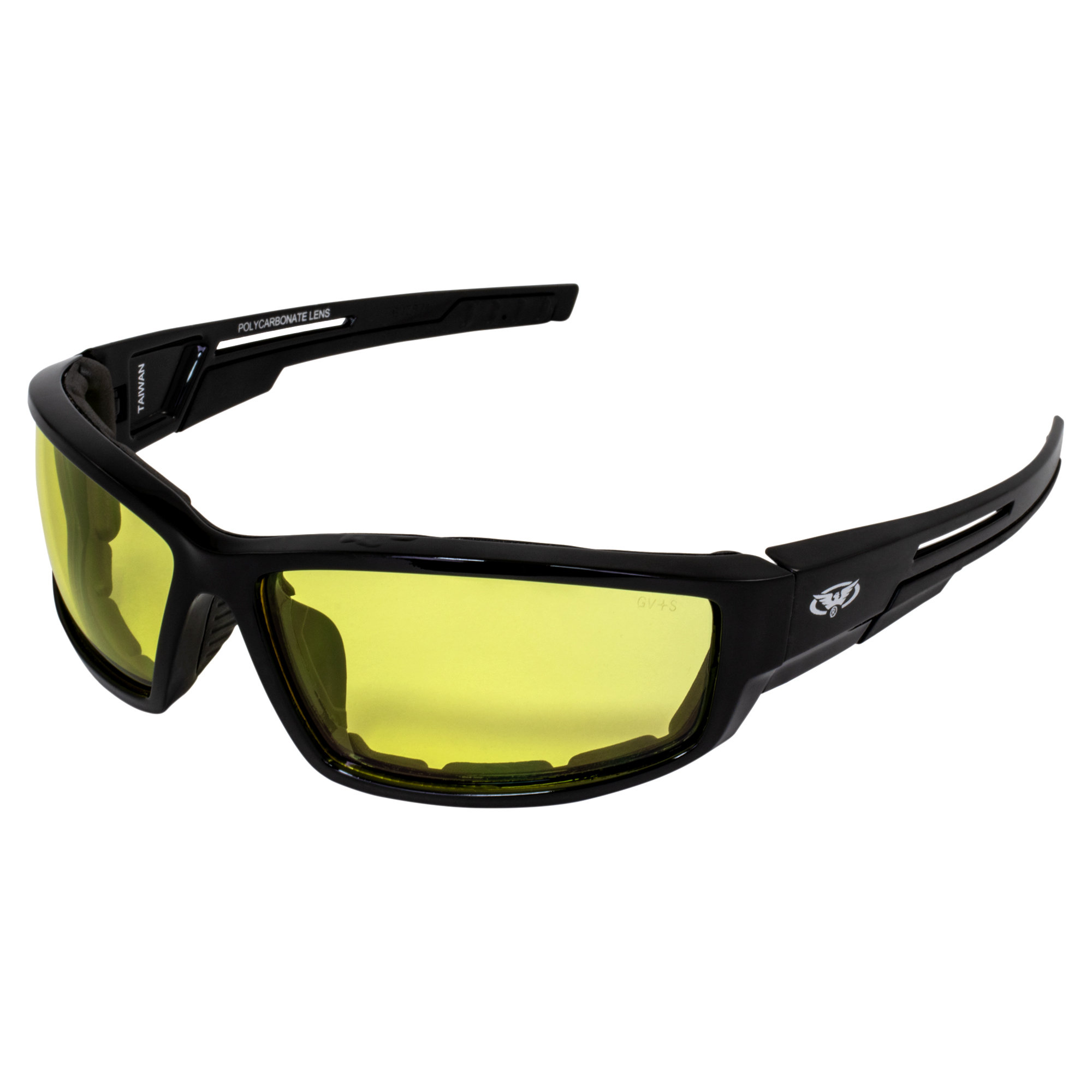 Sly gepolsterte Motorradbrille gelbe bruchsichere Gläser von Global Vision - Bild 1 von 9