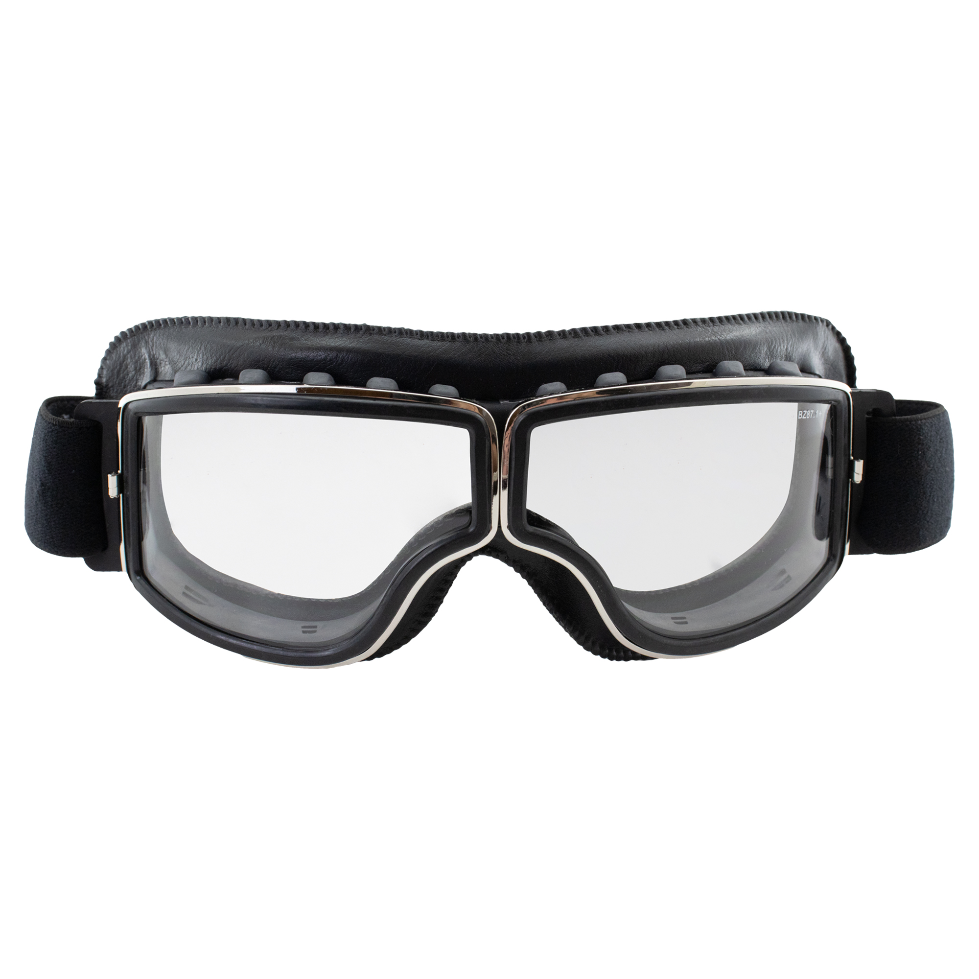 2 Birdz Condor Black Padded Motorcycle Riding Goggle 1 Clear Lens 1 