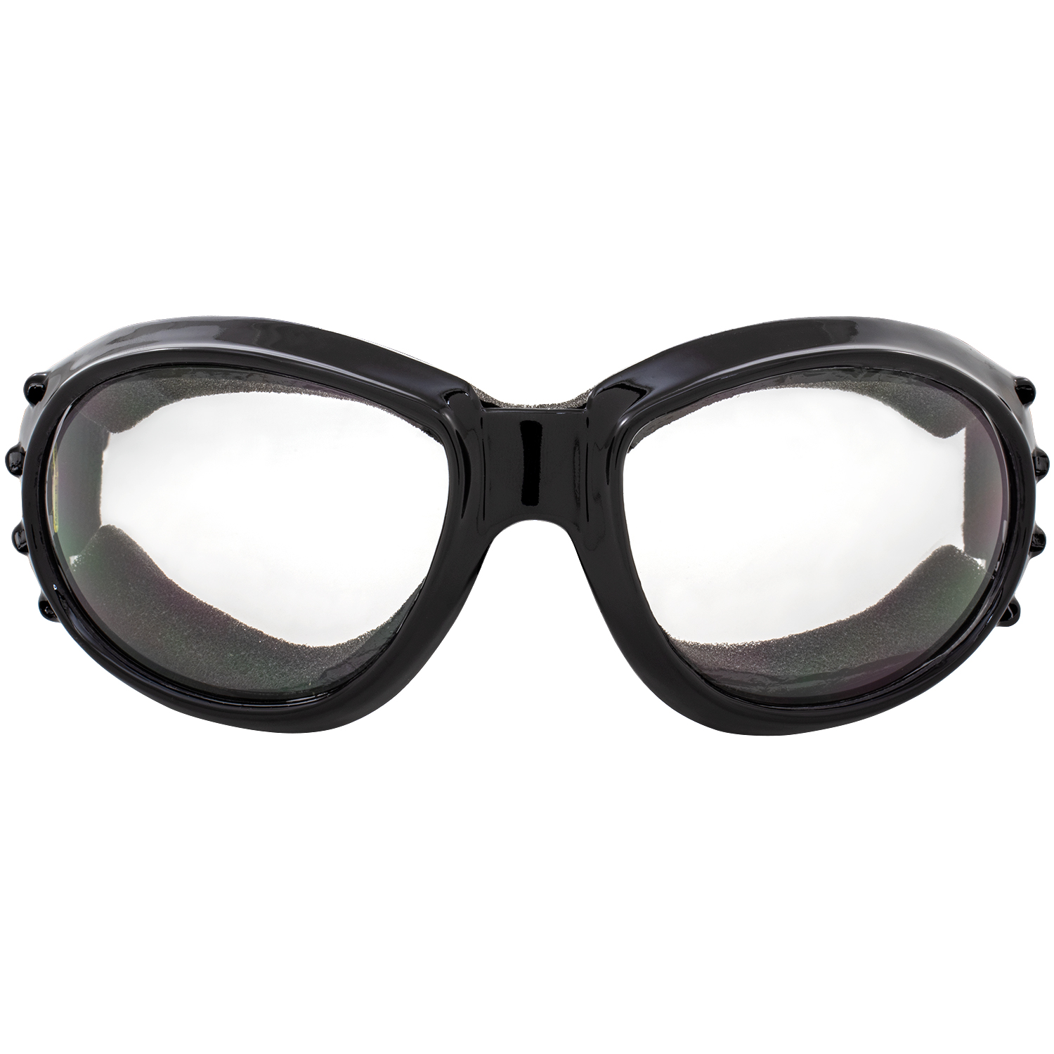 2 Birdz Eagle Motorcycle Goggles Padded Black Frames Clear & Amber Lenses - Bild 2 von 9