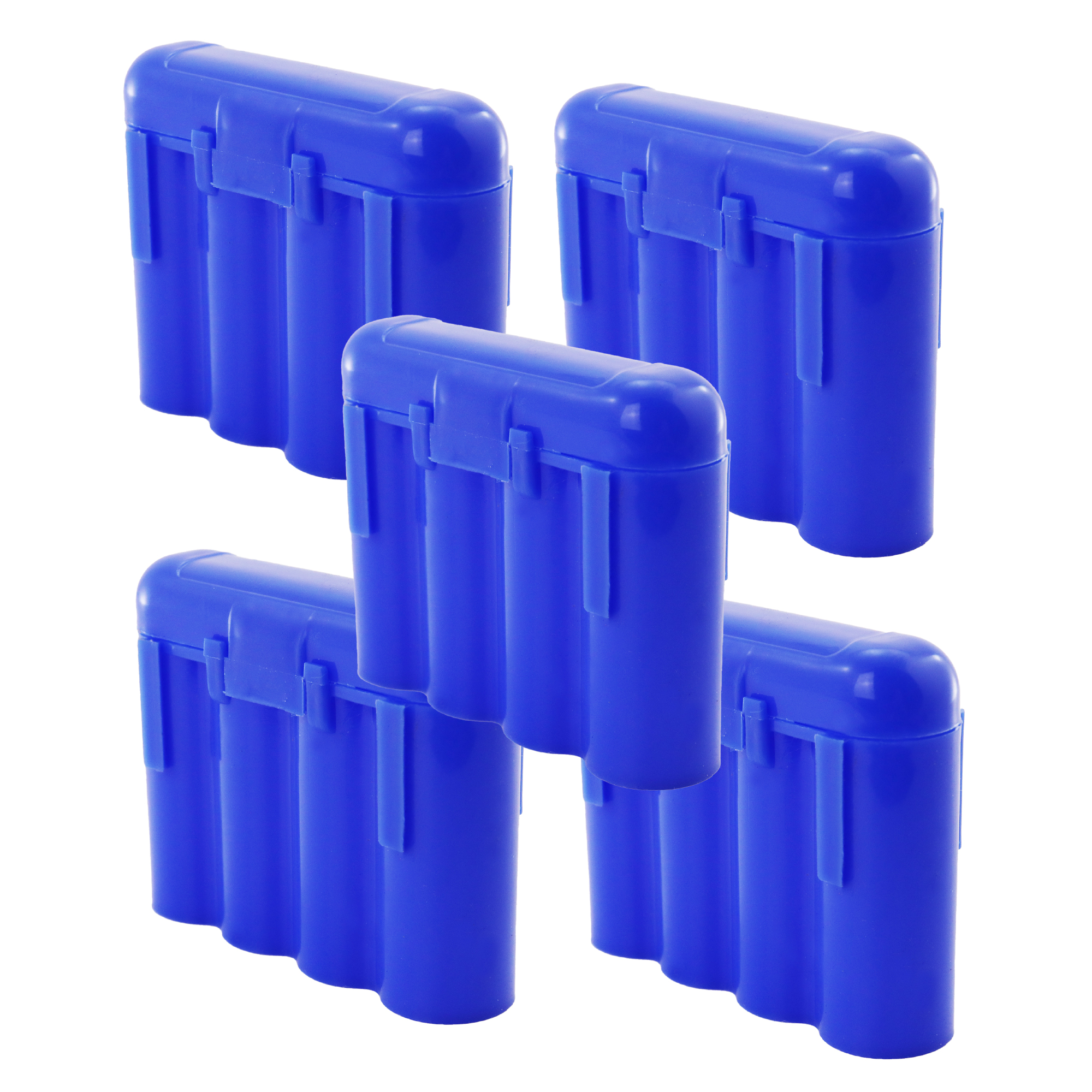 Confezione da 5 custodie porta batteria AA / AAA / CR123A blu - Foto 1 di 9