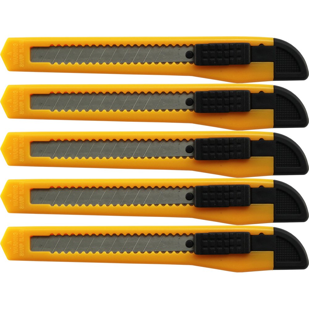 5x Bulk Small Yellow Utility Knife Box Cutters Snap Off Blade 9MM Blade   A3228eed6fd6e8dd10b426c0056d0f03c9bb717a8e76797616de3761d2e08189 