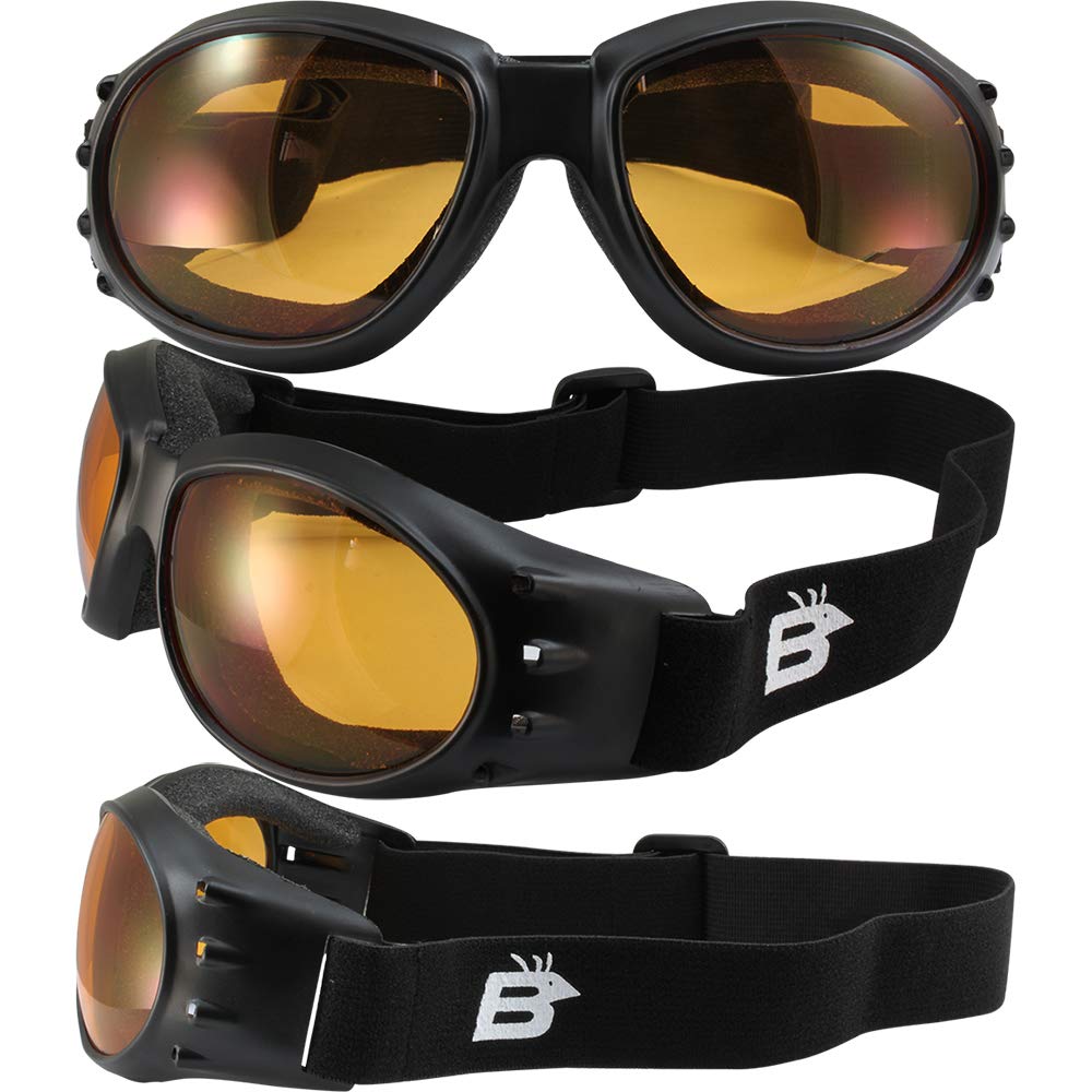 Birdz Eagle Matte Black Padded Sport Riding Goggle with Orange Lens - Bild 8 von 9