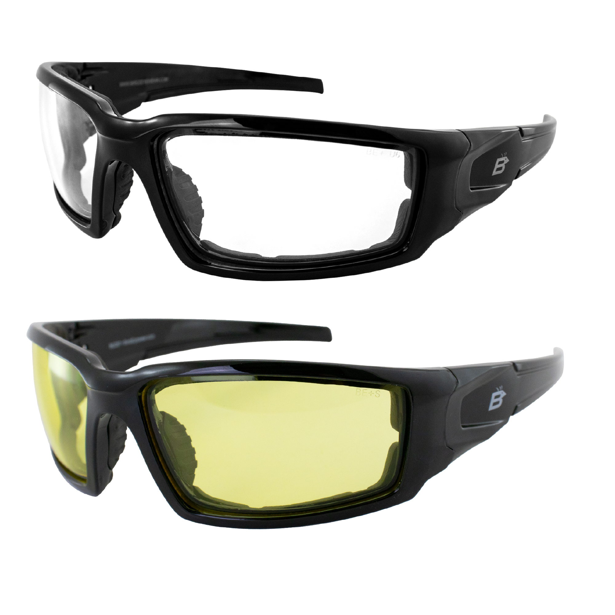 Birdz Eyewear Osprey Motorcycle Sunglasses Black Frames Clear