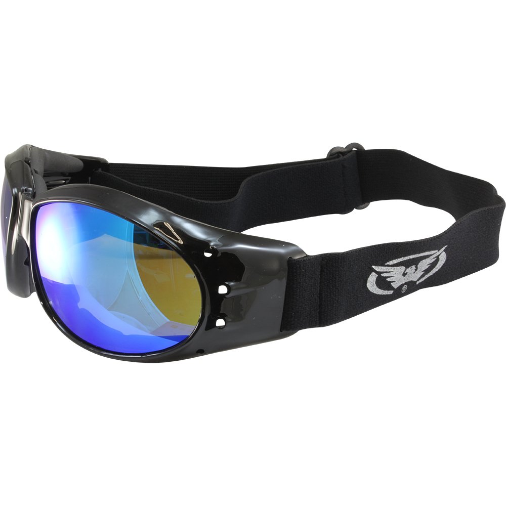 MotoFrames MF Bad Attitude Motorcycle Sunglasses Black Frames G-Tech Reflective Green Lenses 