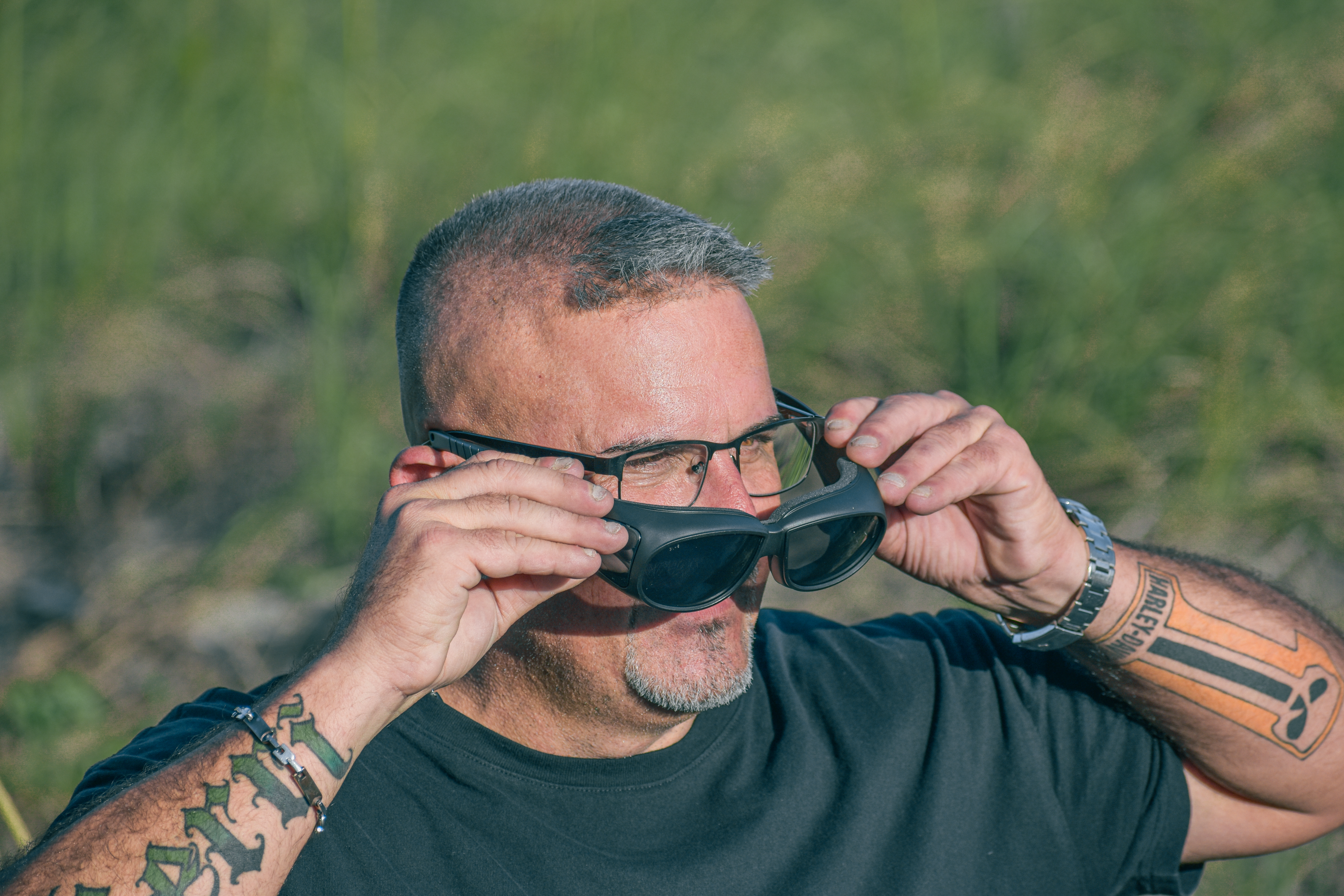 Global Vision Black Outfitter Super Dark Lens Padded Fit Over Safety Glasses - Picture 9 of 9