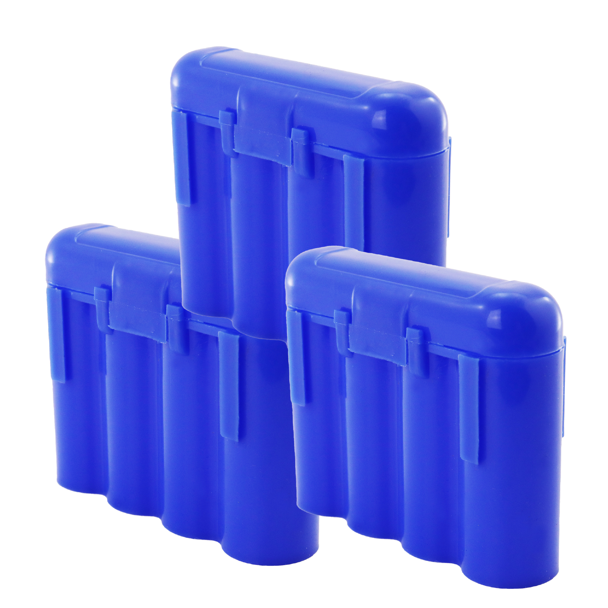 3 BLUE AA AAA BATTERY BATTERY PLASTIC STORAGE CASE HOLDER BOX USA SHIP