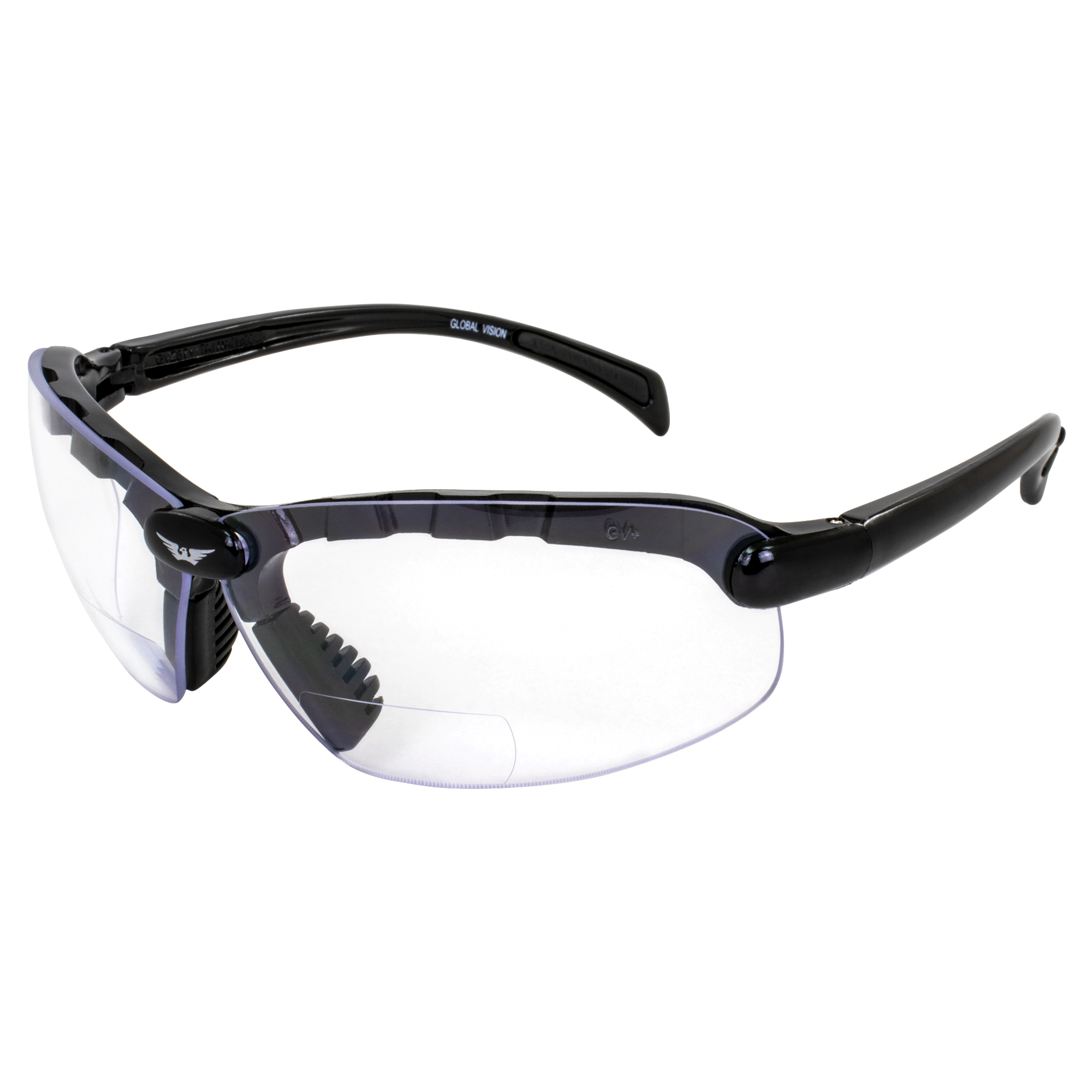 GLOBAL VISION C-2 BIFOCAL SAFETY GLASSES BLACK FRAMES 2.0