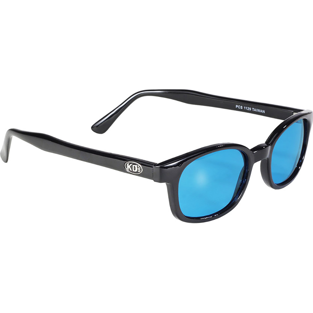 Pacific Coast XKD's Motorcycle Sunglasses Black Frame Turquoise Lenses