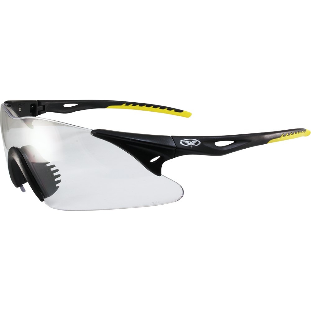 yellow riding glasses