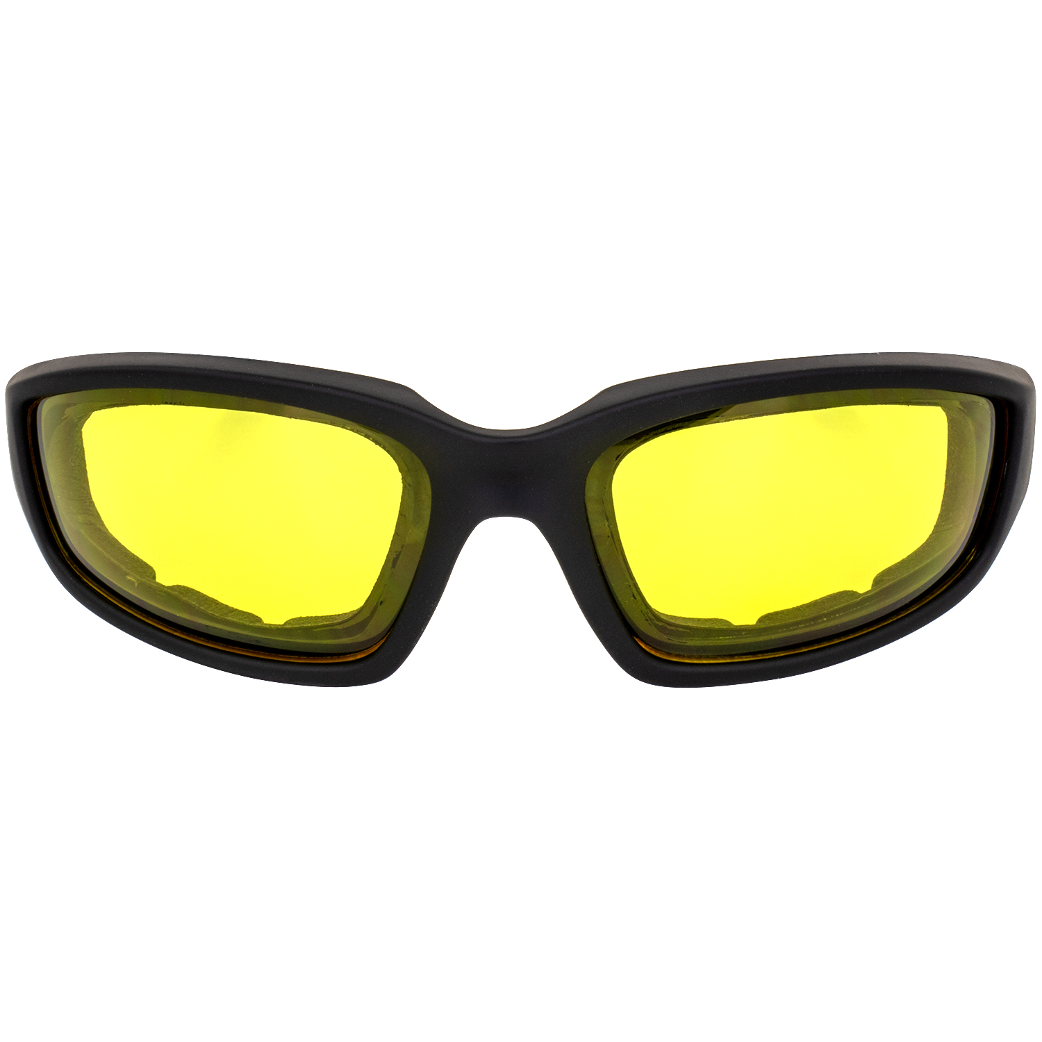 3 Global Vision Kickback Black Foam Padded Motorcycle Riding Glasses Yellow  Lens