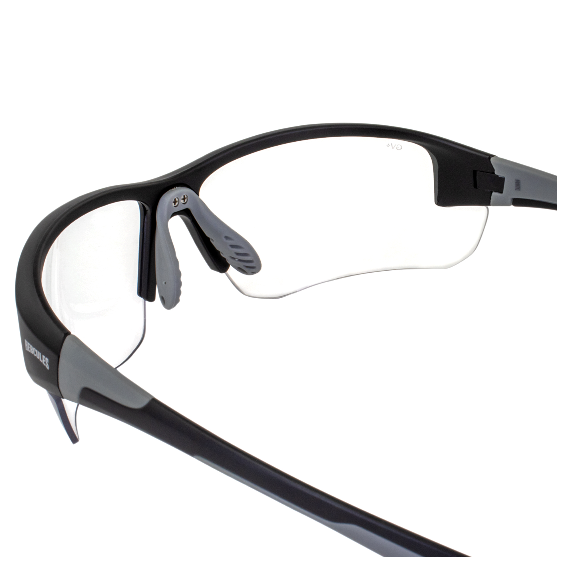 Global Vision Eyewear Hercules 7 Safety Glasses Clear Lens Black Frame - Picture 7 of 9