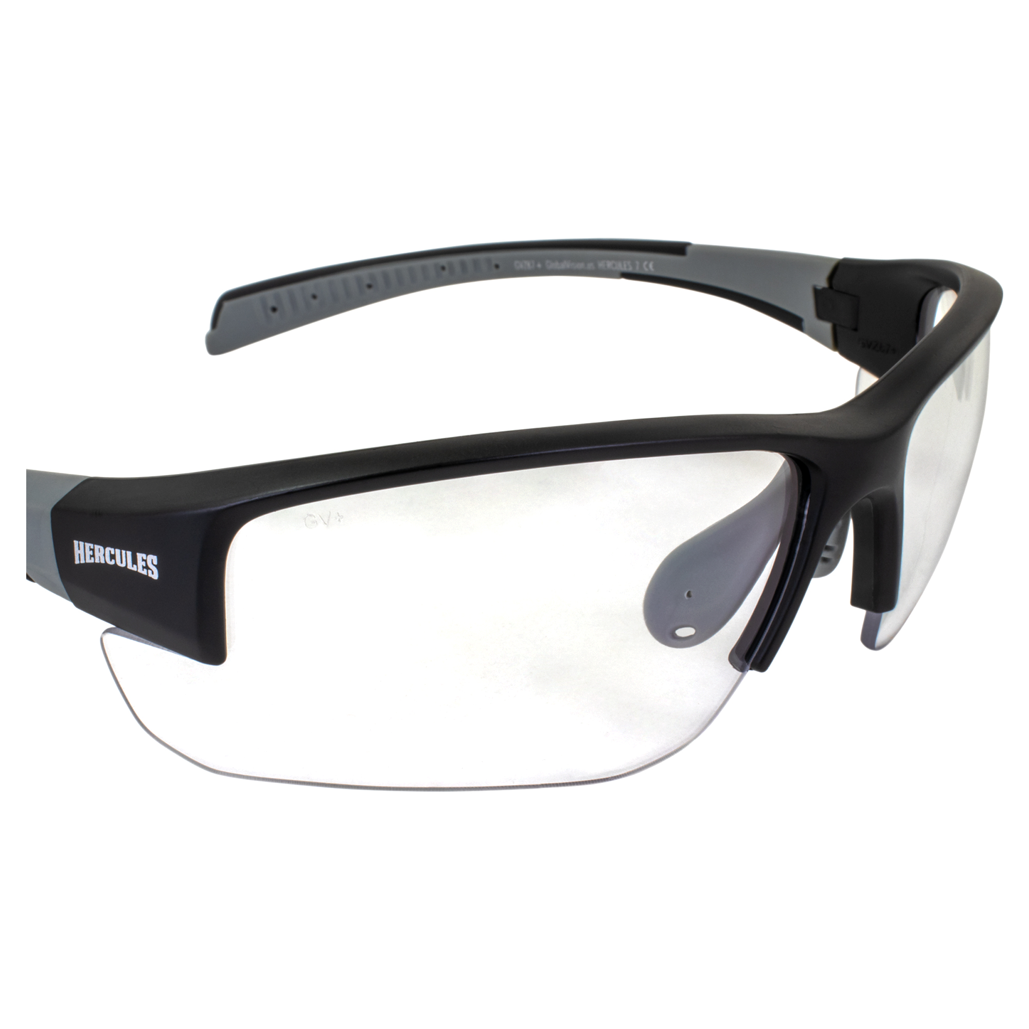 Global Vision Eyewear Hercules 7 Safety Glasses Clear Lens Black Frame - Picture 8 of 9