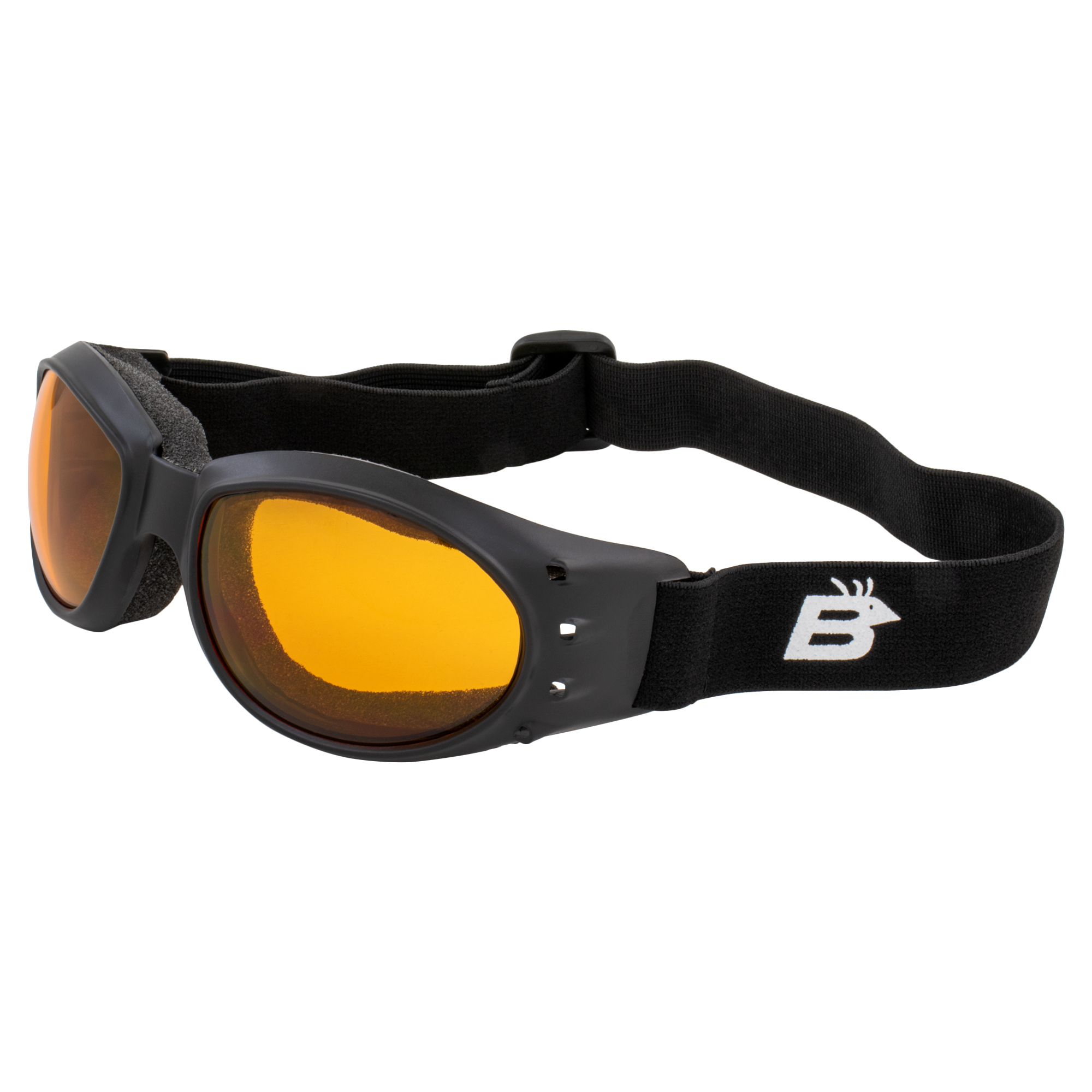 Birdz Eagle Matte Black Padded Sport Riding Goggle with Orange Lens - Bild 7 von 9